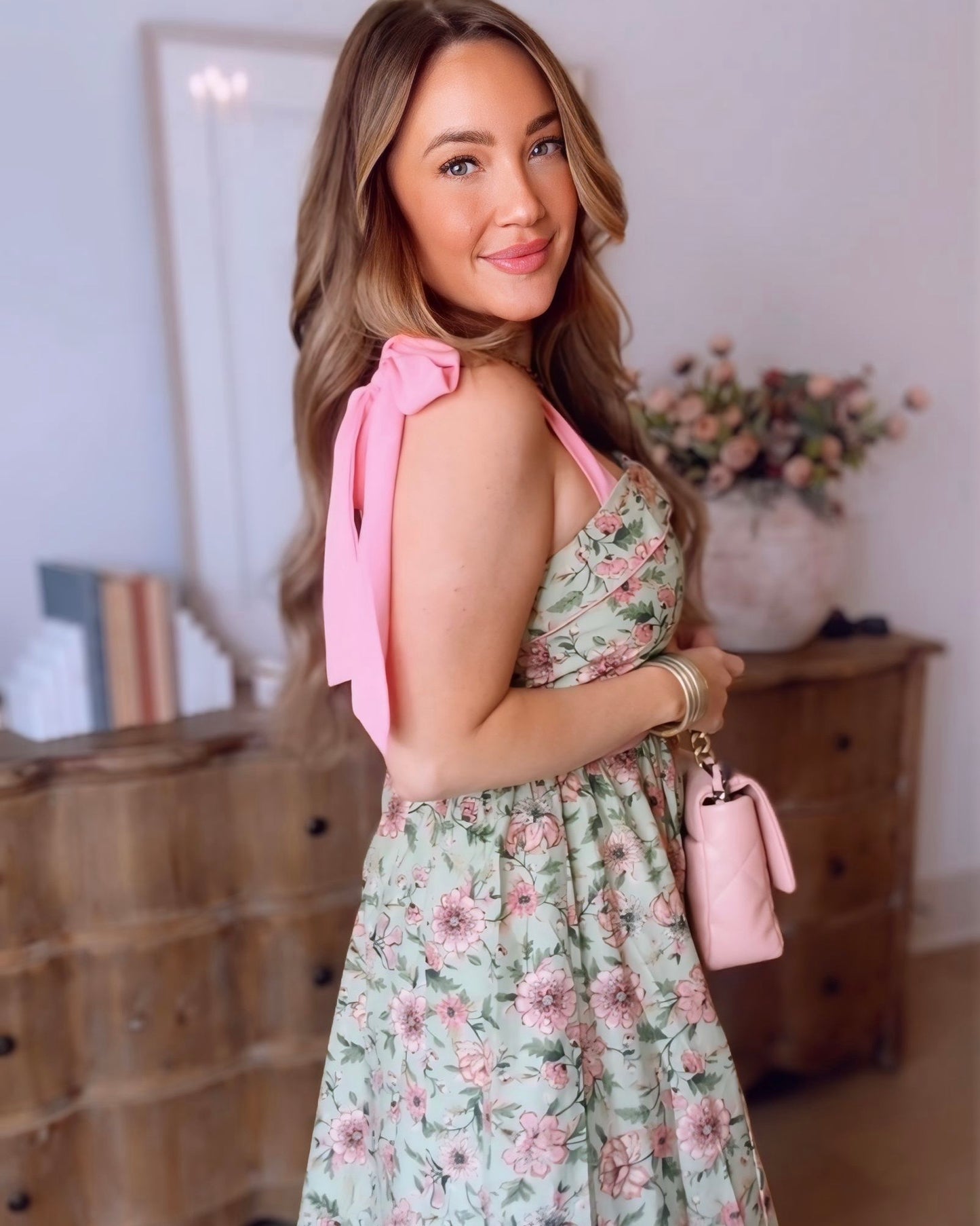 Spring Garden Party Floral Midi Dress