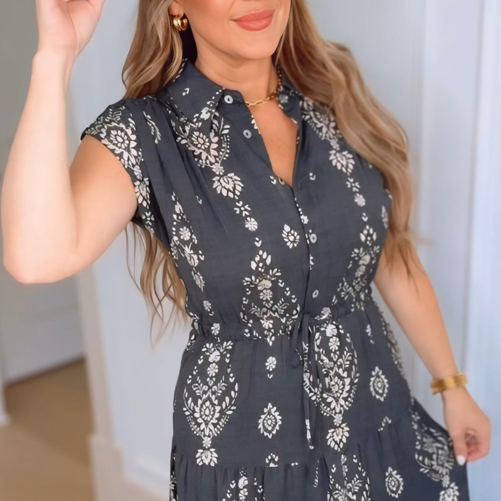 See You Later Tiered Midi Dress- 2 Colors