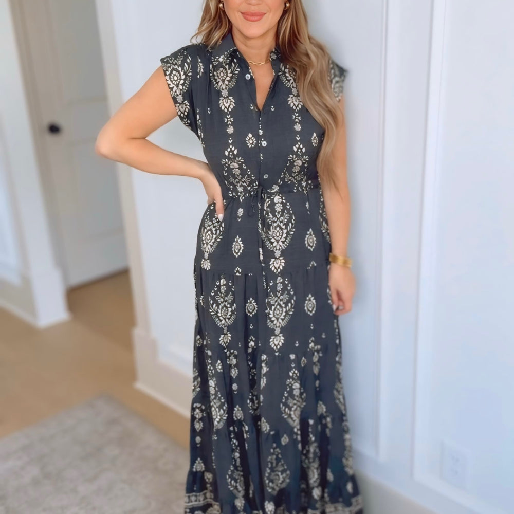 See You Later Tiered Midi Dress- 2 Colors