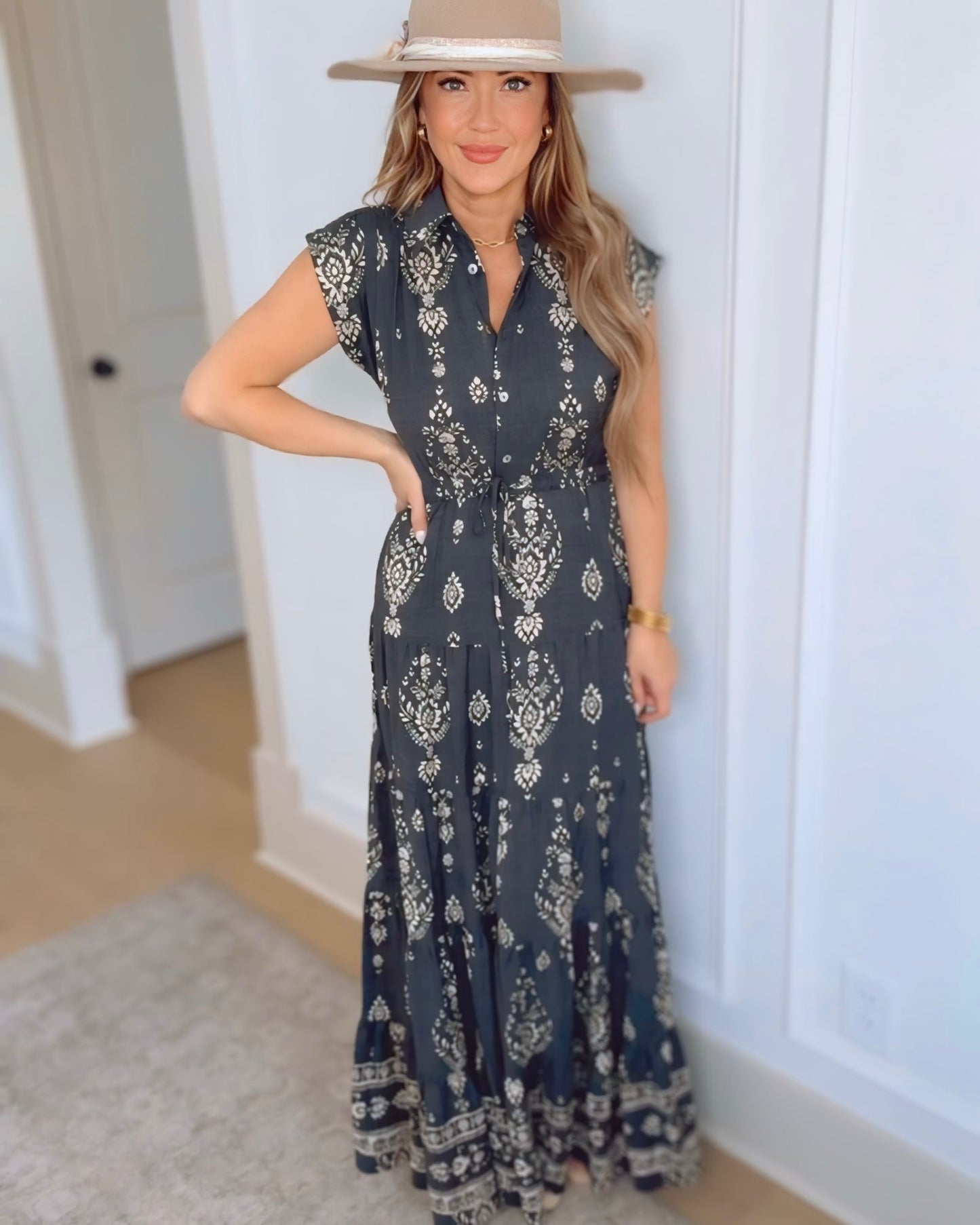 See You Later Tiered Midi Dress- 2 Colors