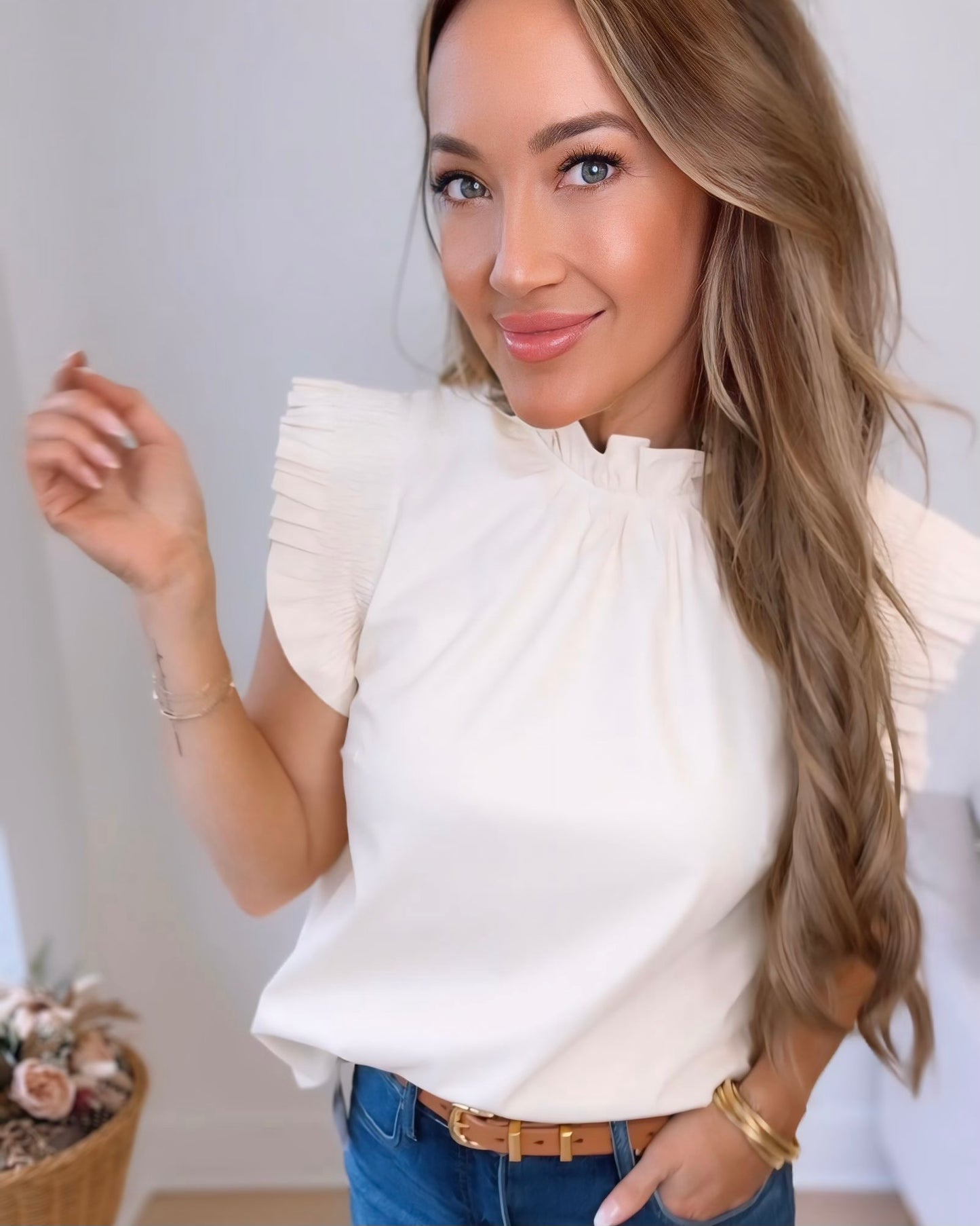 Everyday Chic Flutter Sleeve Top