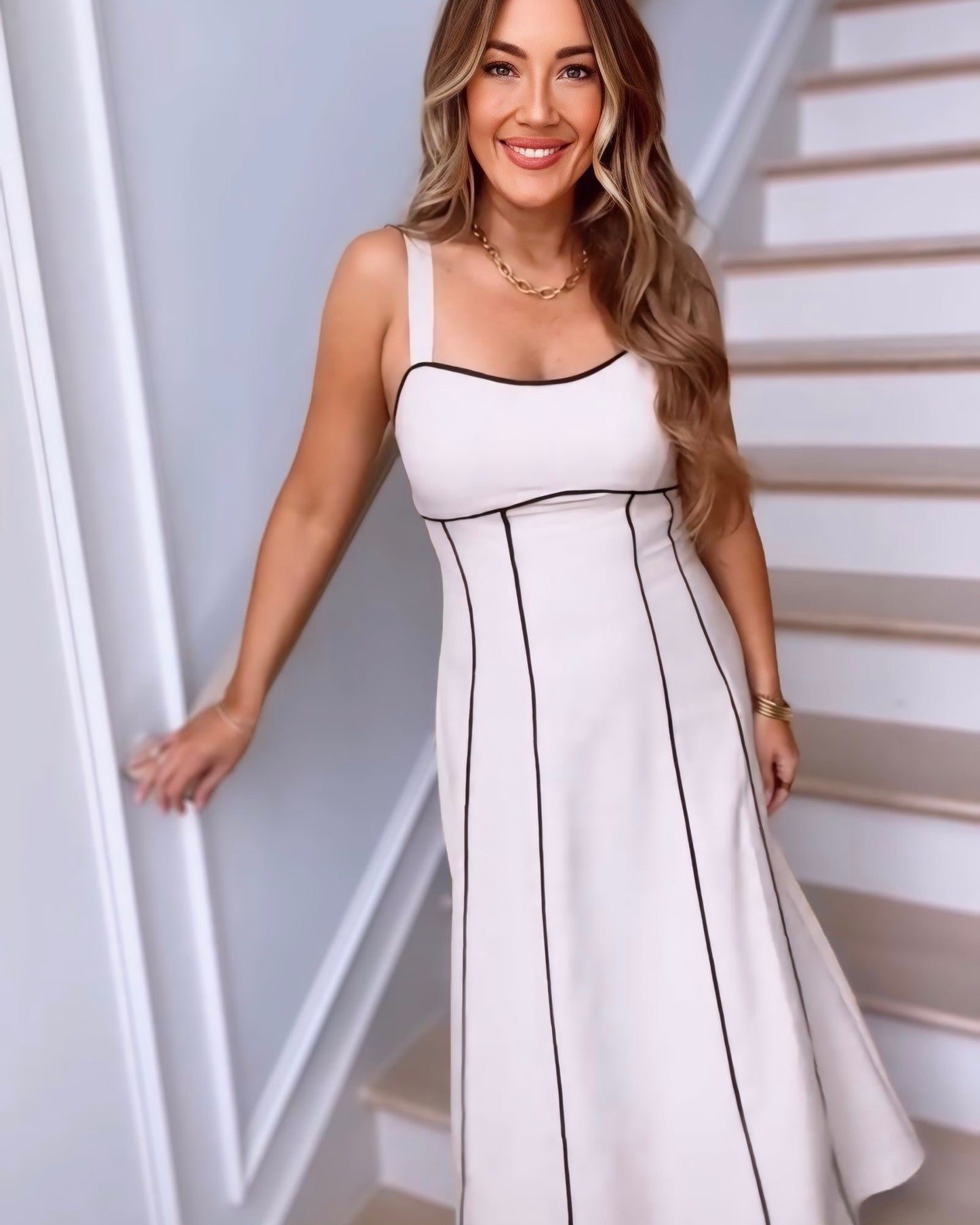 Vineyard Brunch Linen Midi Dress