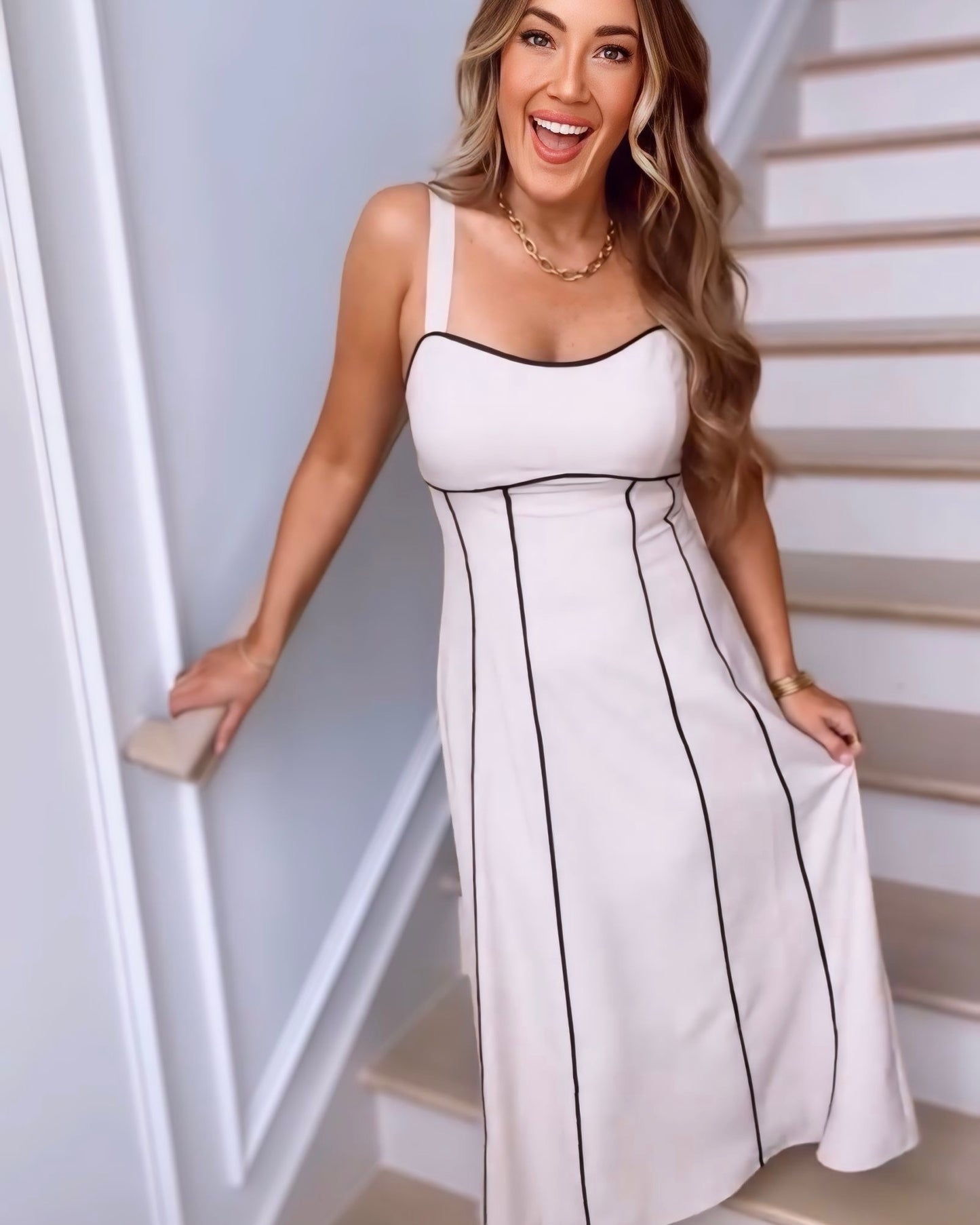 Vineyard Brunch Linen Midi Dress