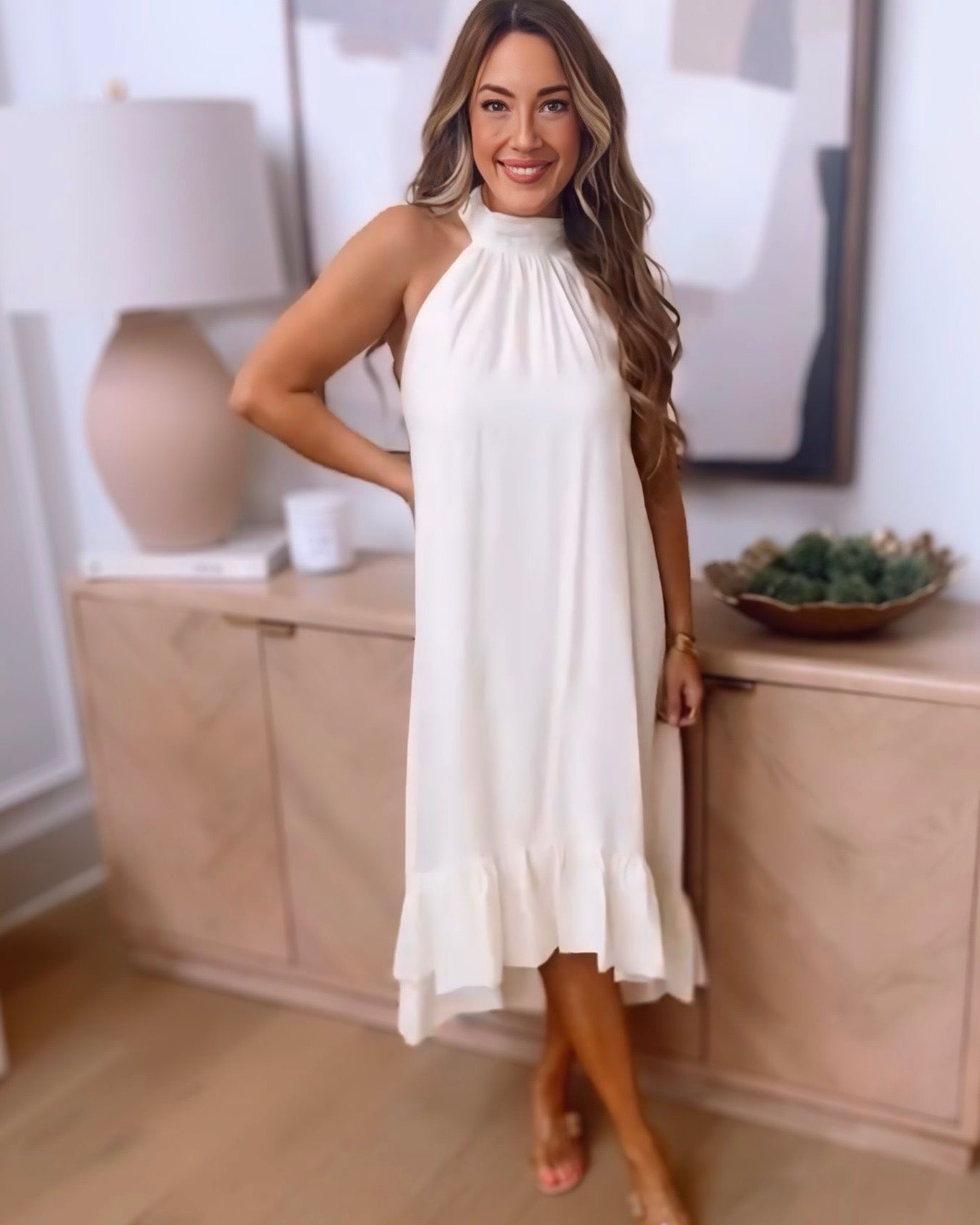 Oceanside Dream Tie Halter Maxi Dress - 2 COLORS