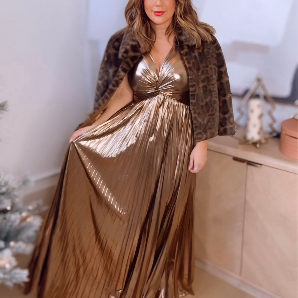Dance All Night Metallic Maxi Dress