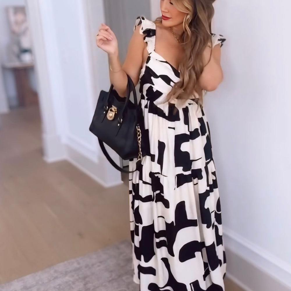 Close To My Heart Abstract Maxi Dress