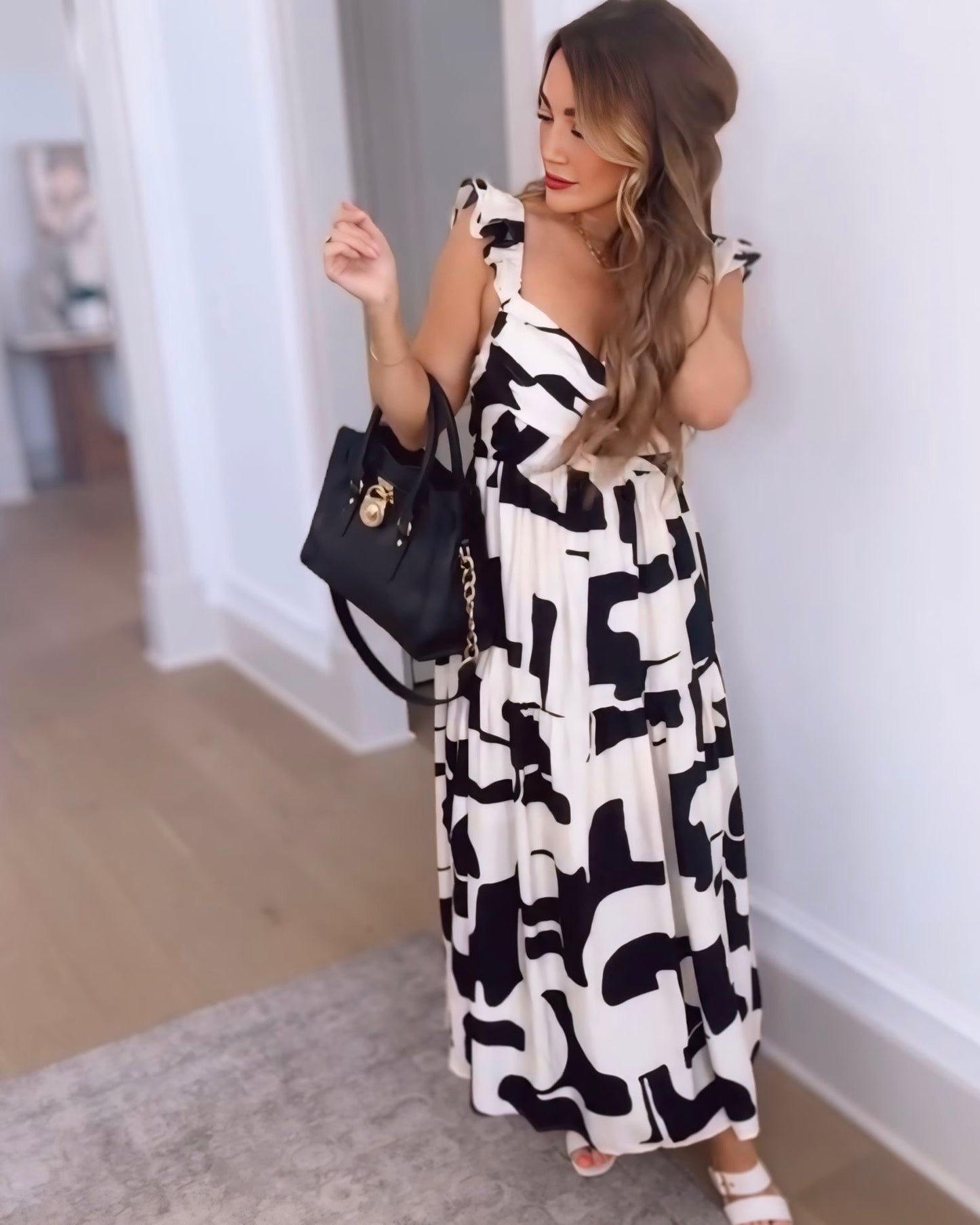 Close To My Heart Abstract Maxi Dress