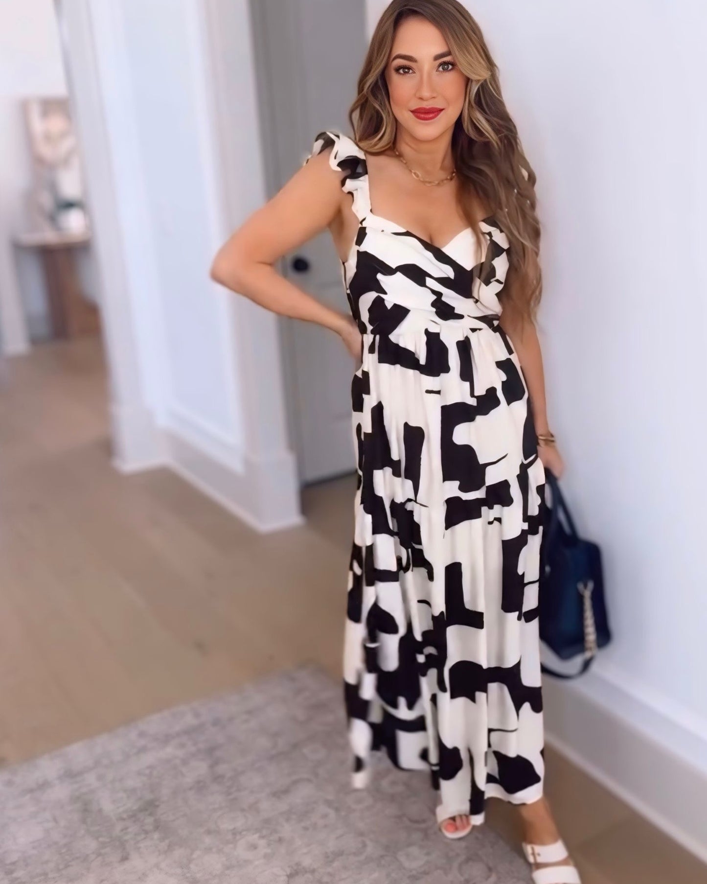Close To My Heart Abstract Maxi Dress