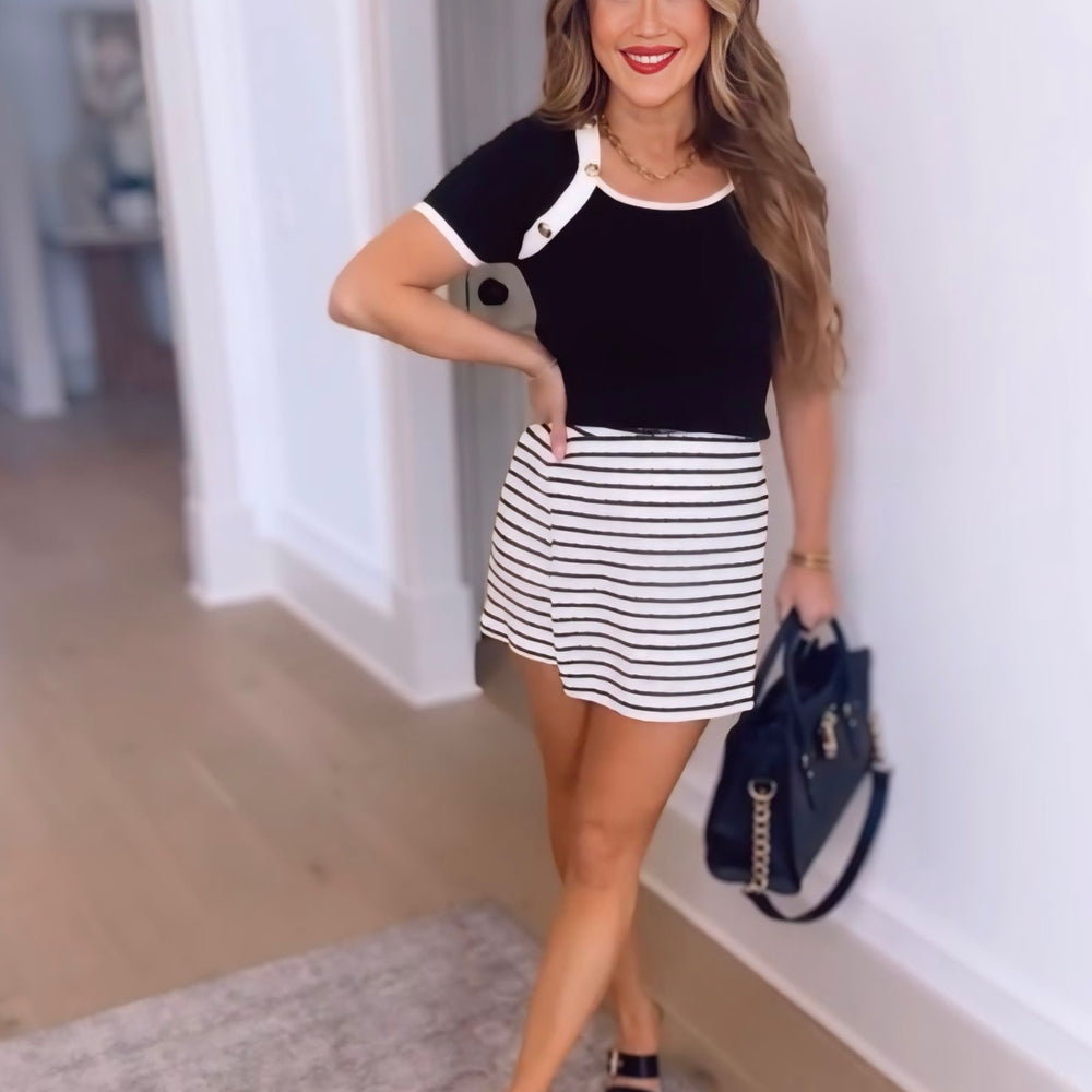 
                      
                        Perfect Timing Striped Skort
                      
                    