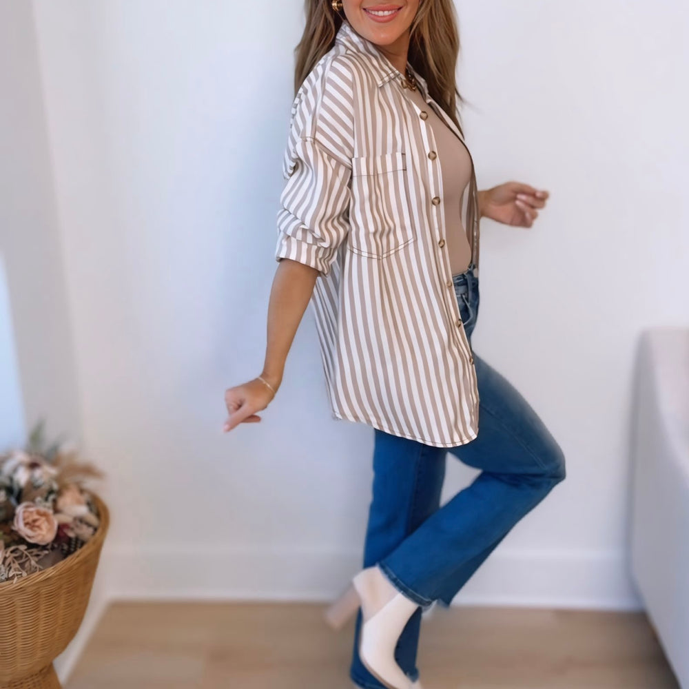 Finley Striped Button Down Blouse