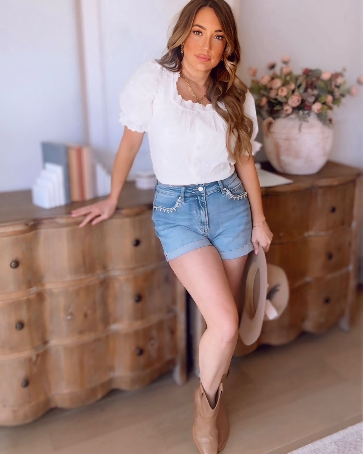 Deya Embroidered Puff Sleeve Blouse- 2 Colors