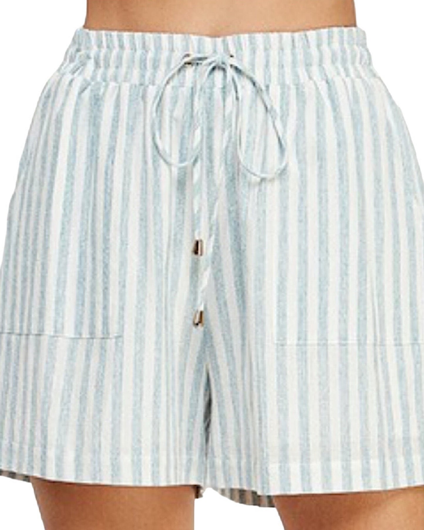 Secrets Out Striped Linen Shorts