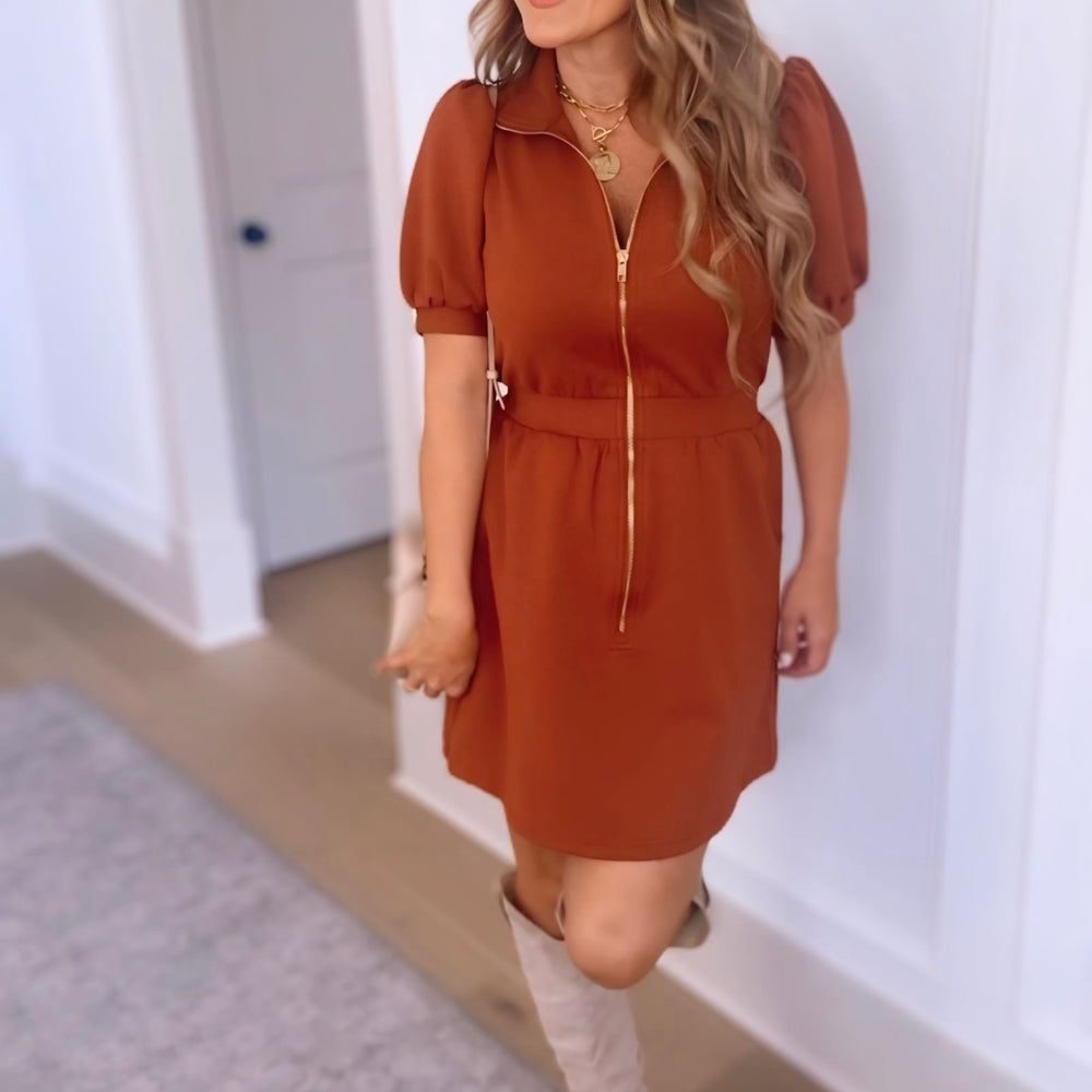 How It Goes Zip Front Dress