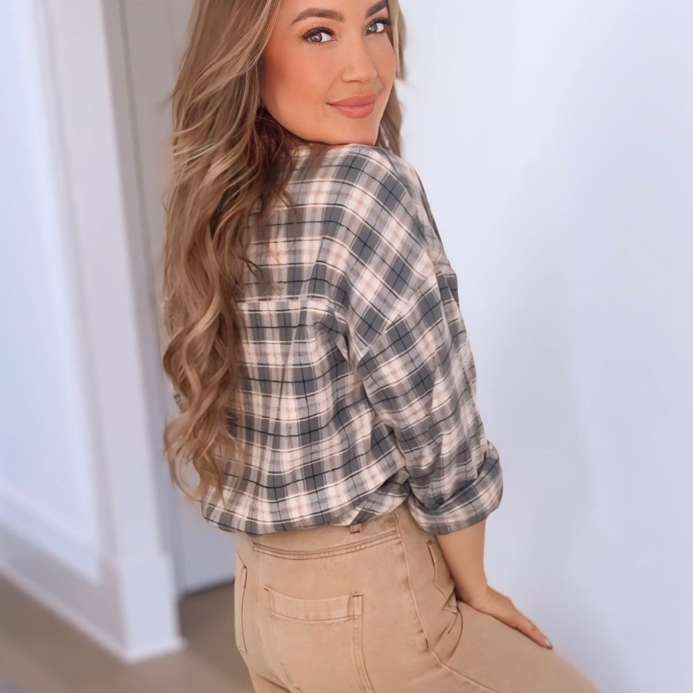 
                      
                        Rue Brushed Plaid Button Up- 2 Colors
                      
                    