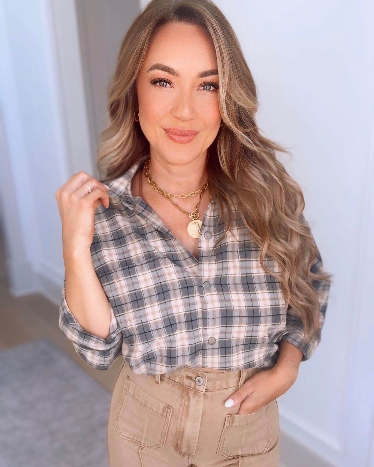 Rue Brushed Plaid Button Up- 2 Colors