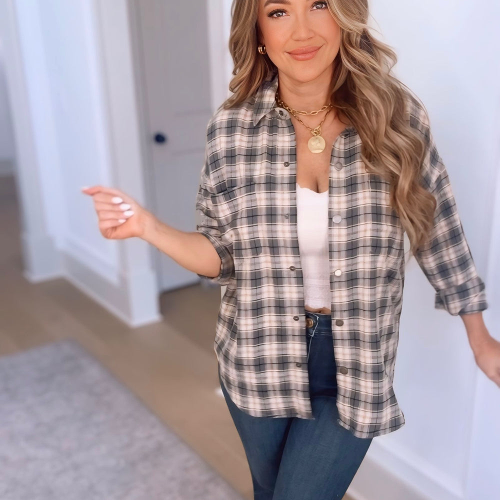 Rue Brushed Plaid Button Up- 2 Colors