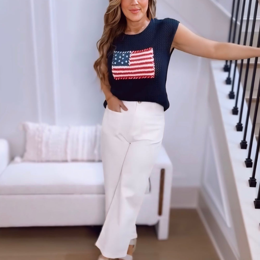 America The Beautiful Crochet Flag Sweater