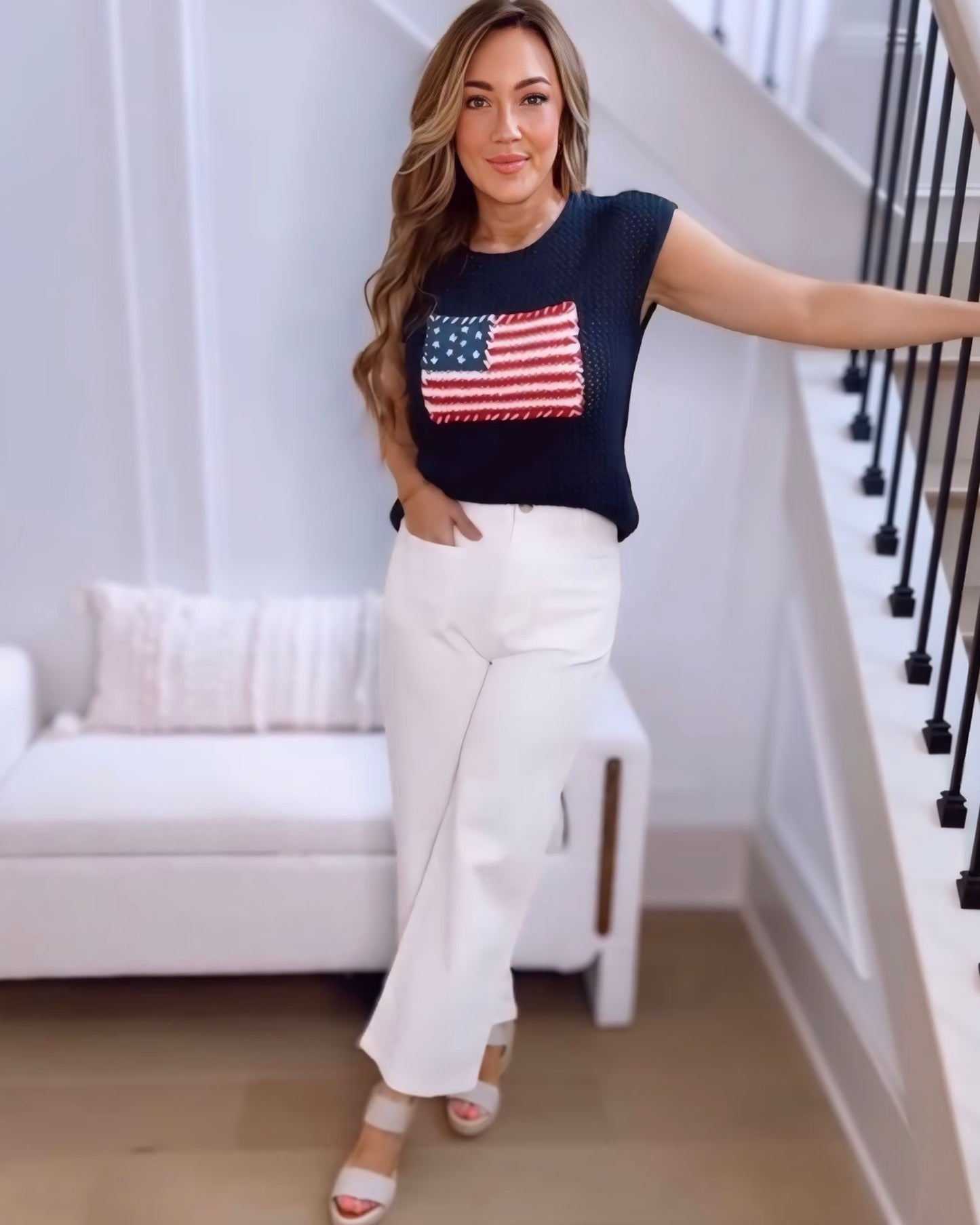 America The Beautiful Crochet Flag Sweater