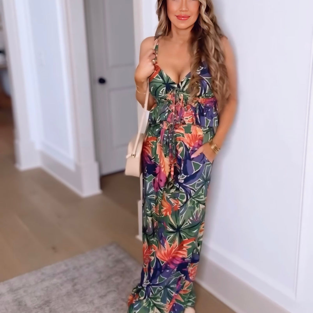 
                      
                        Traveling To Tulum Floral Peplum Tie Top
                      
                    