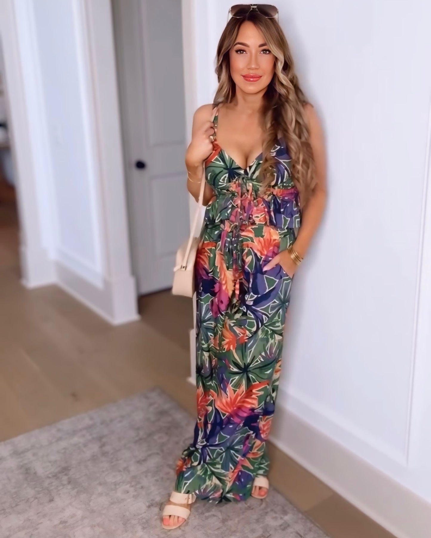 Traveling To Tulum Floral Wide Leg Pants