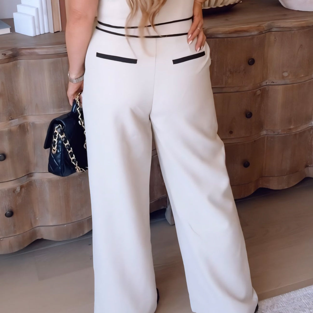 Sammie Contrast Hem Pants- 2 Colors