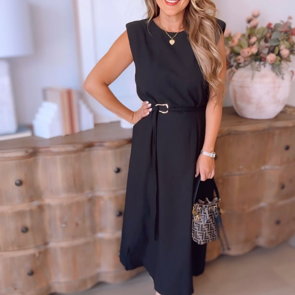 Rilyn Gold Detail Midi Dress