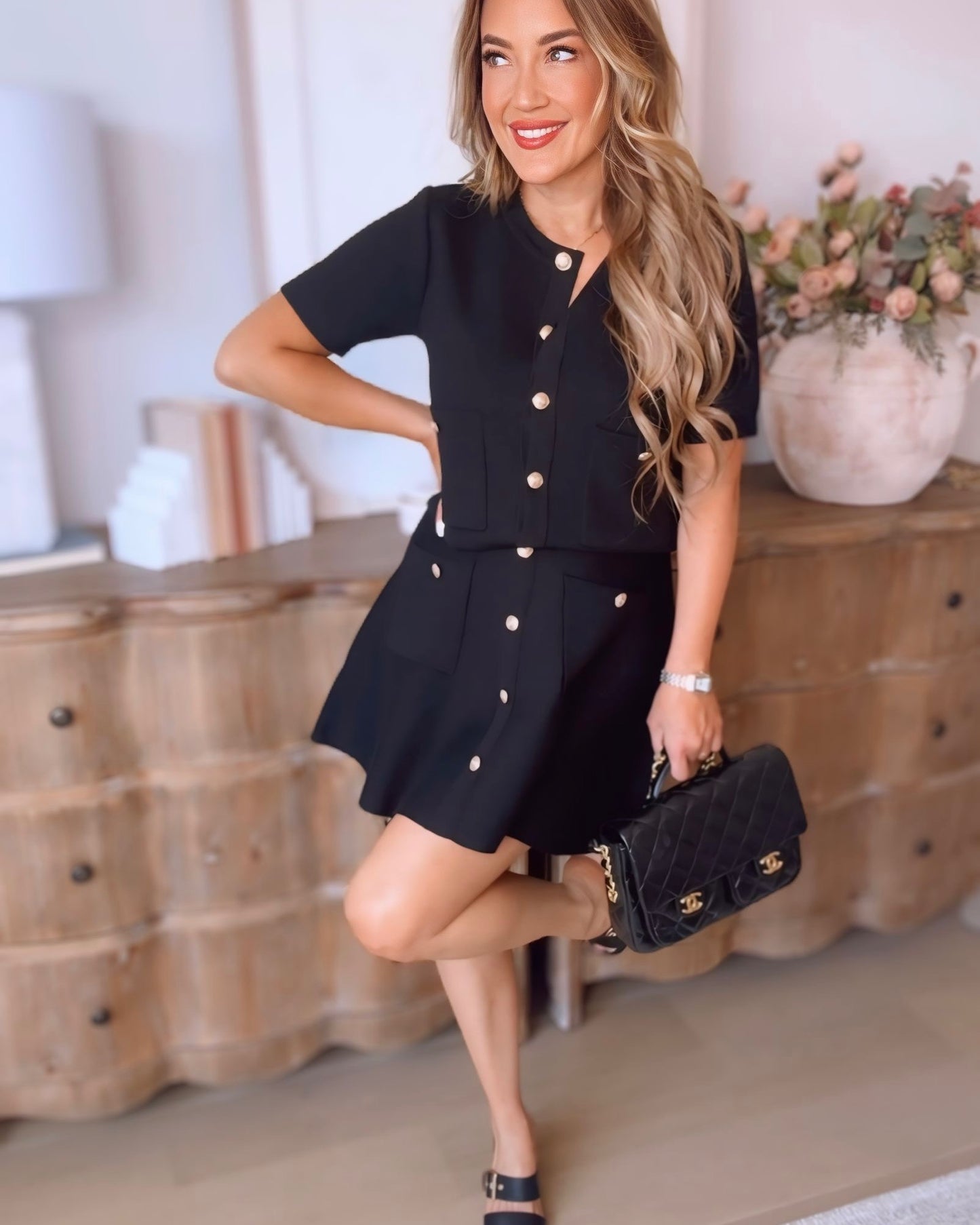 Brinkley Gold Button Sweater