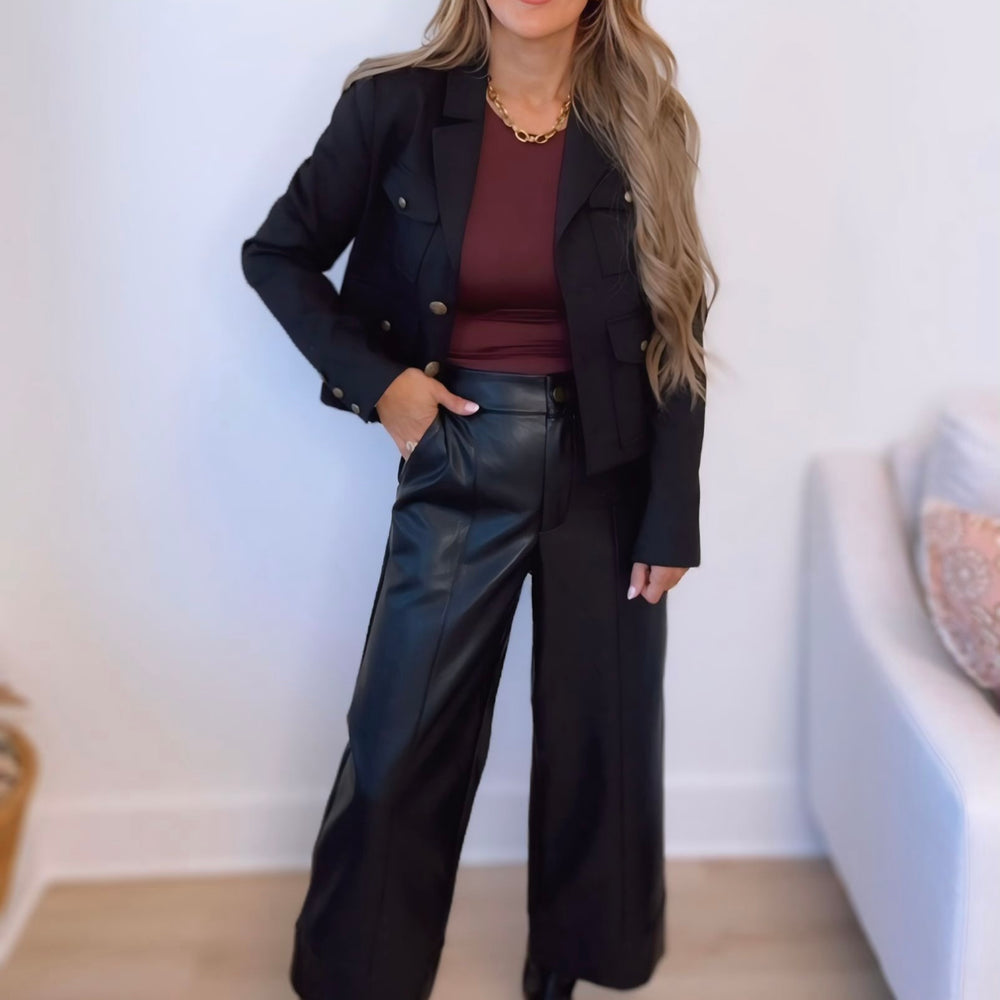 
                      
                        Learn To Love Faux Leather Wide Leg Pants
                      
                    