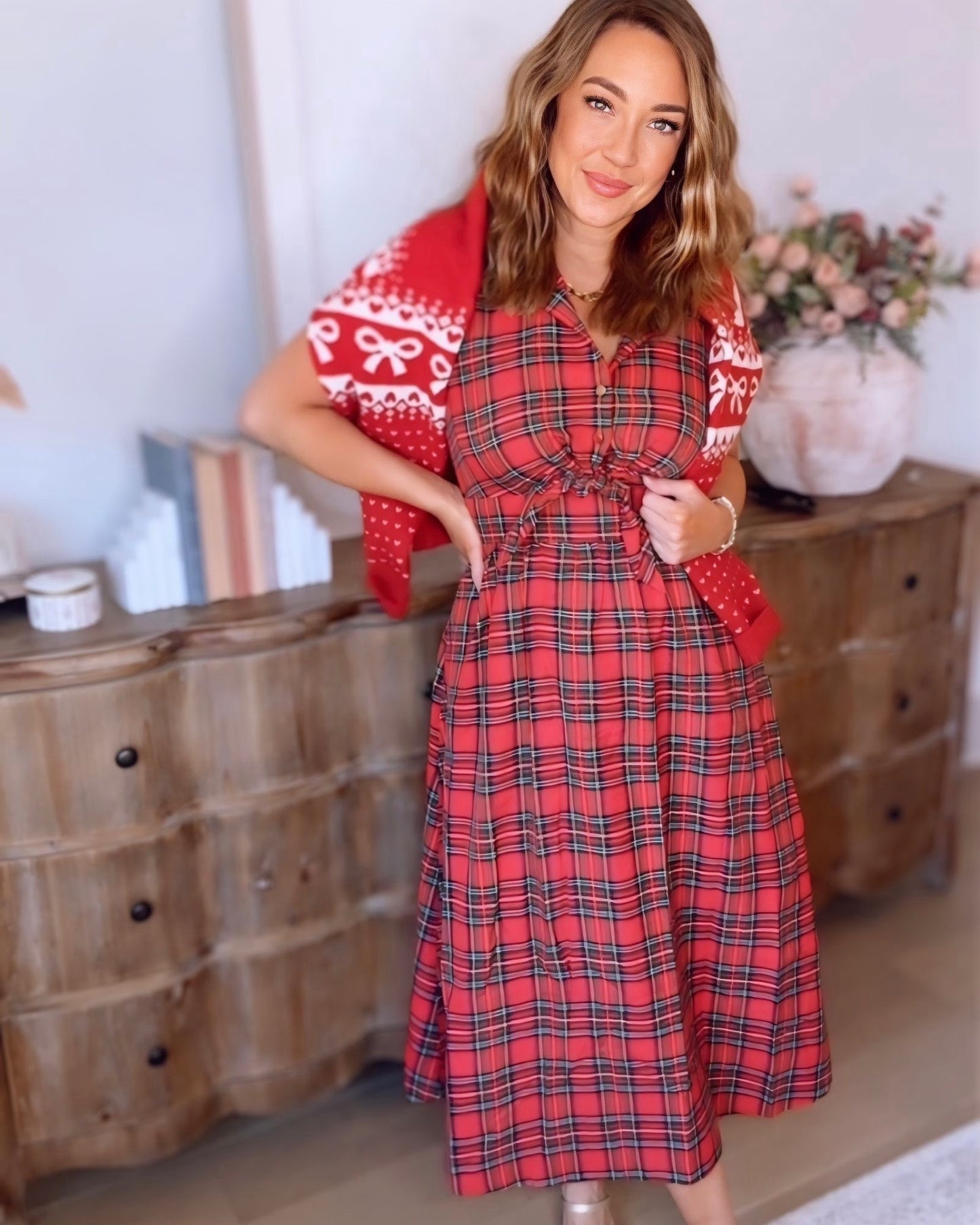 Noel Plaid Maxi Dress