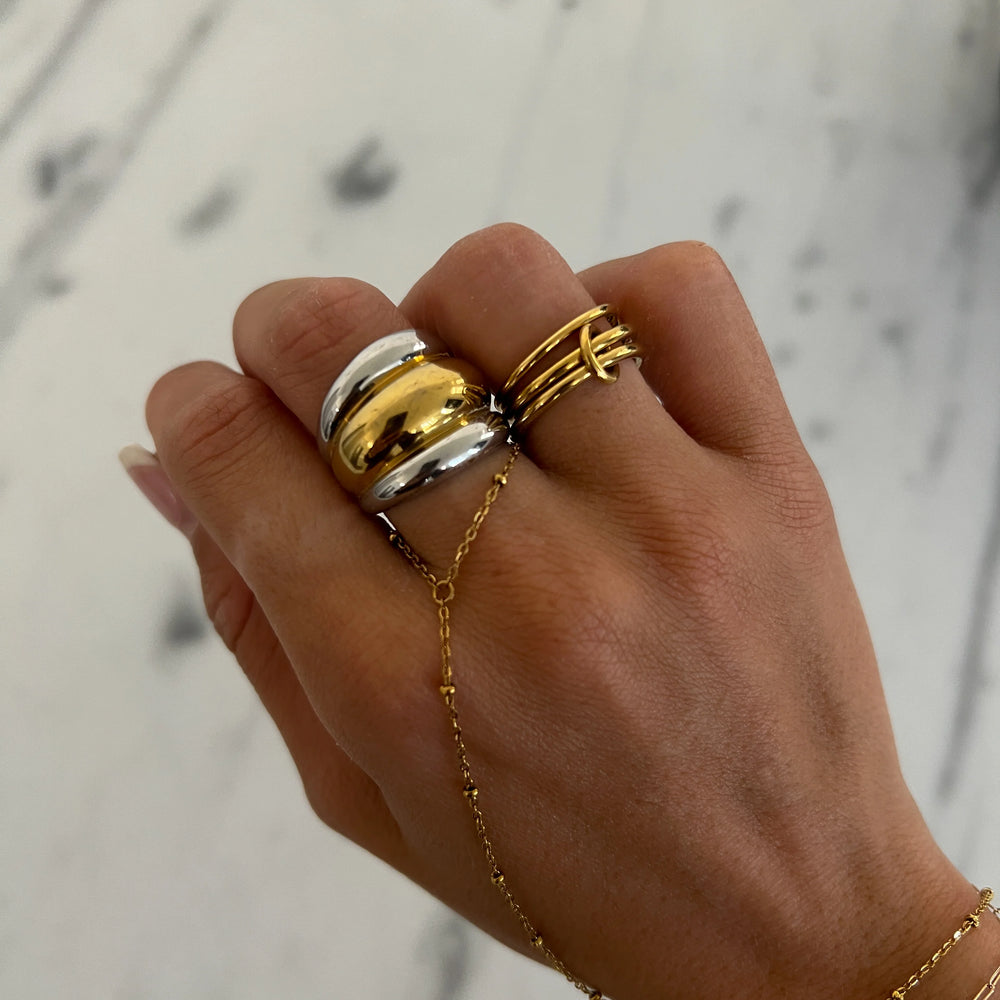 Two Toned Dome Ring