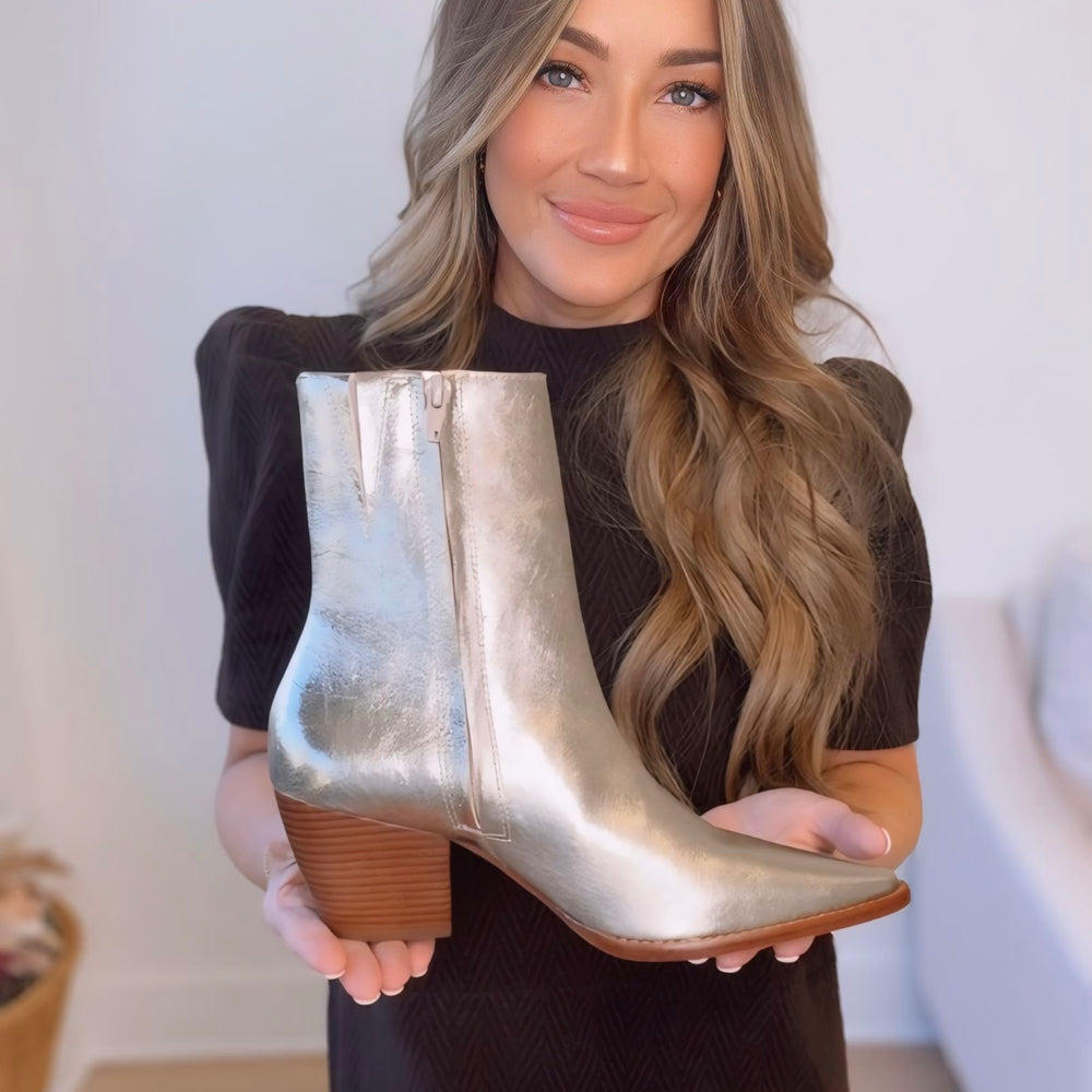 Katy Metallic Ankle Boots