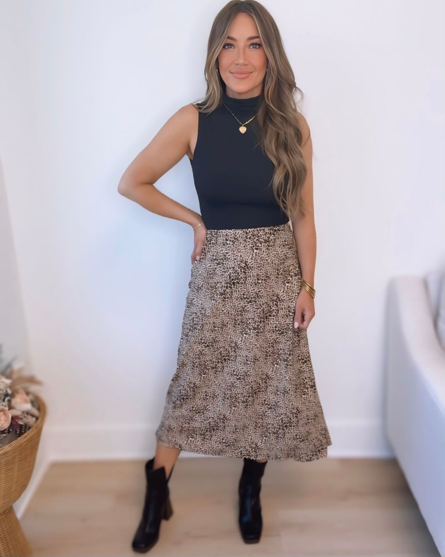 Wild Hearts Leopard Print Skirt