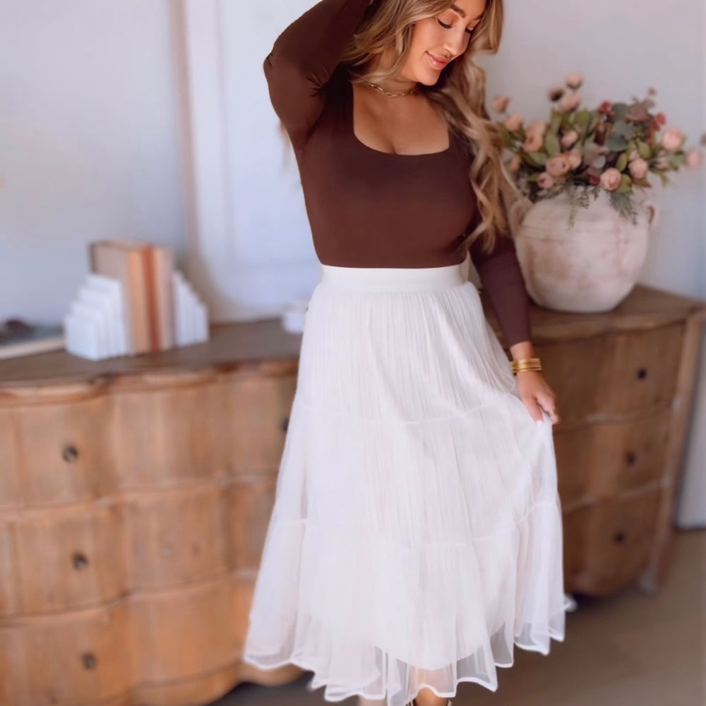 Velvet Shimmer Midi Skirt