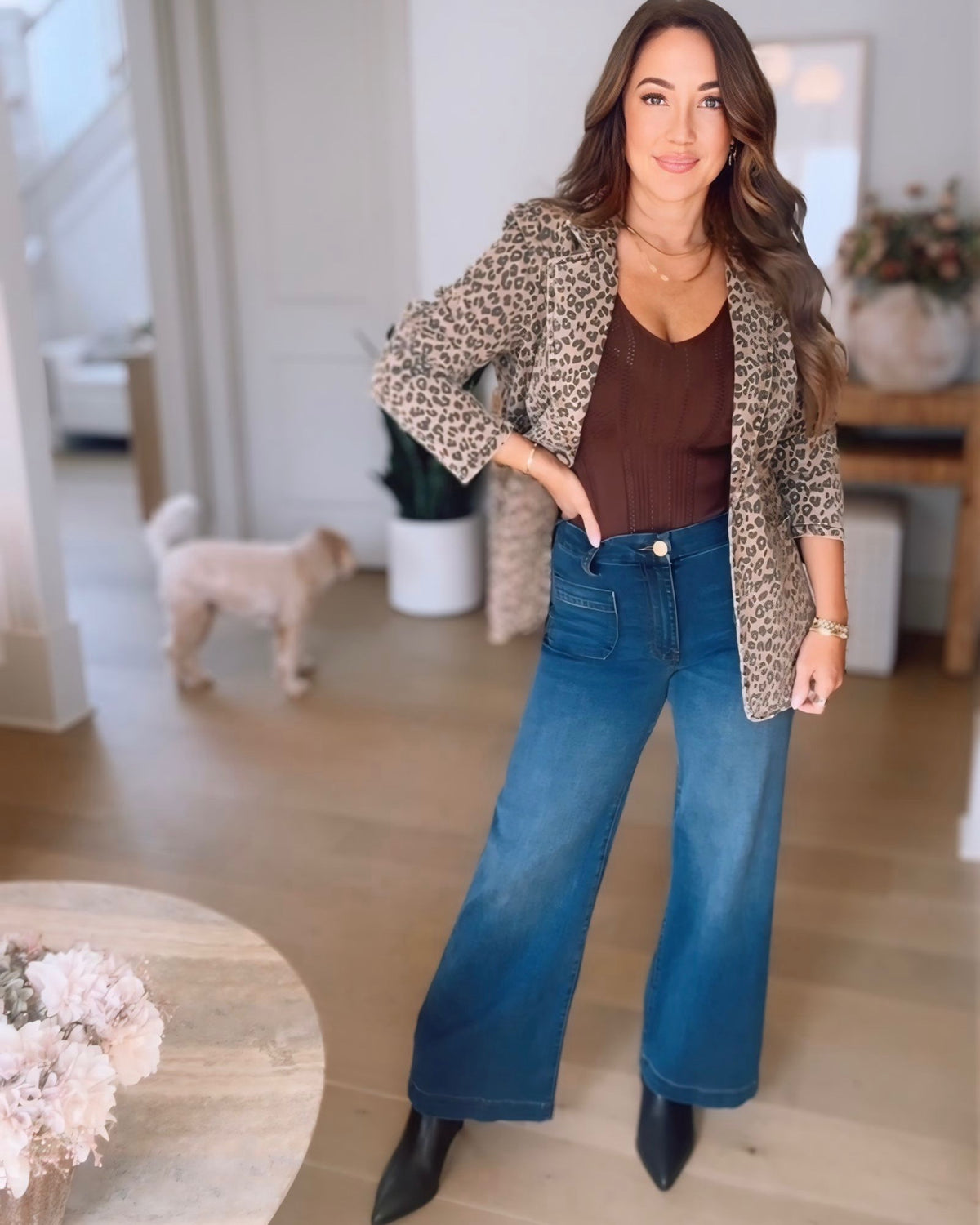 Meg High Rise Wide Leg-Dark