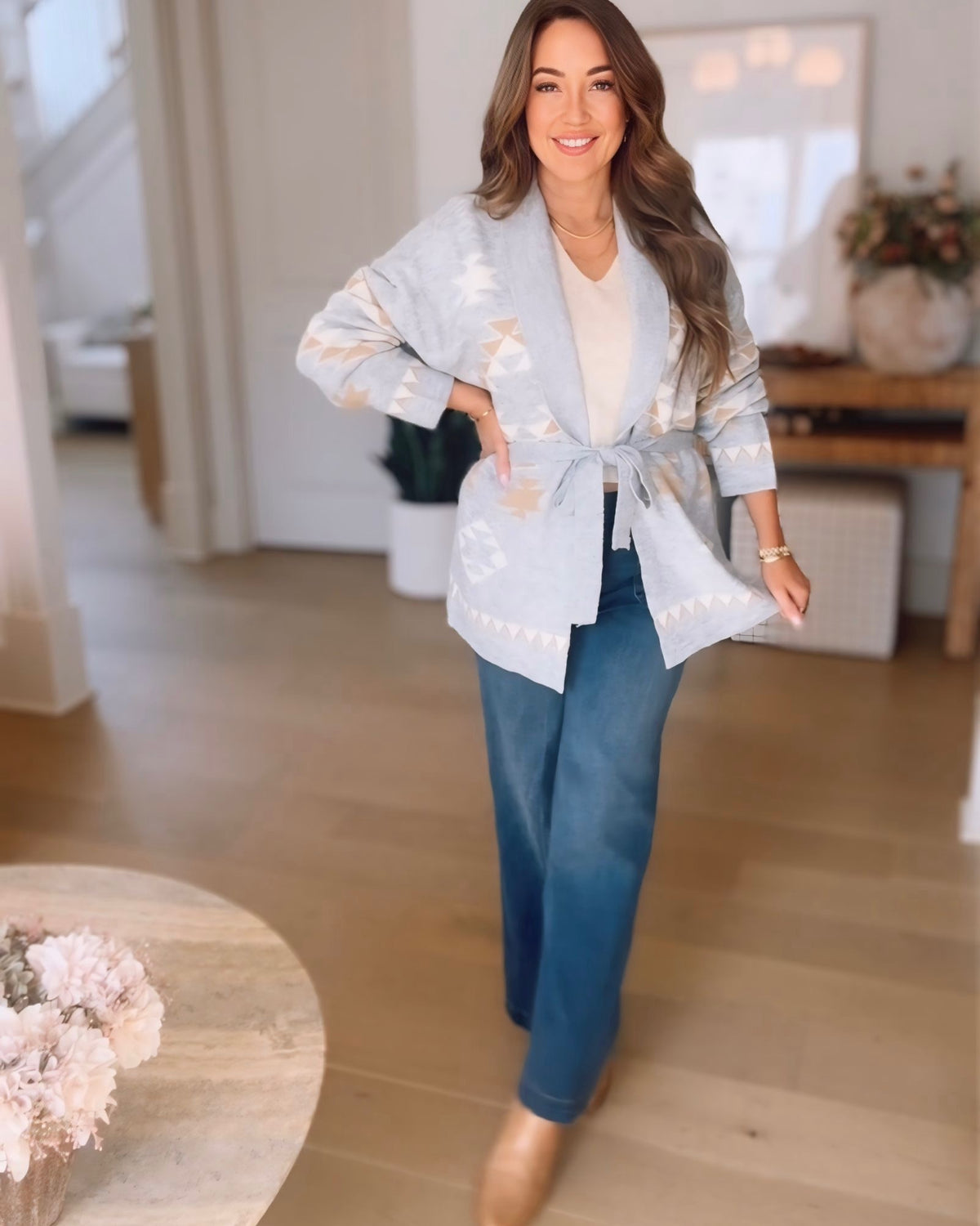 LUXE Sally Belted Knit Cardigan