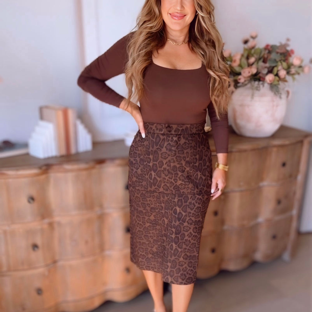 Get Wild Suede Midi Skirt