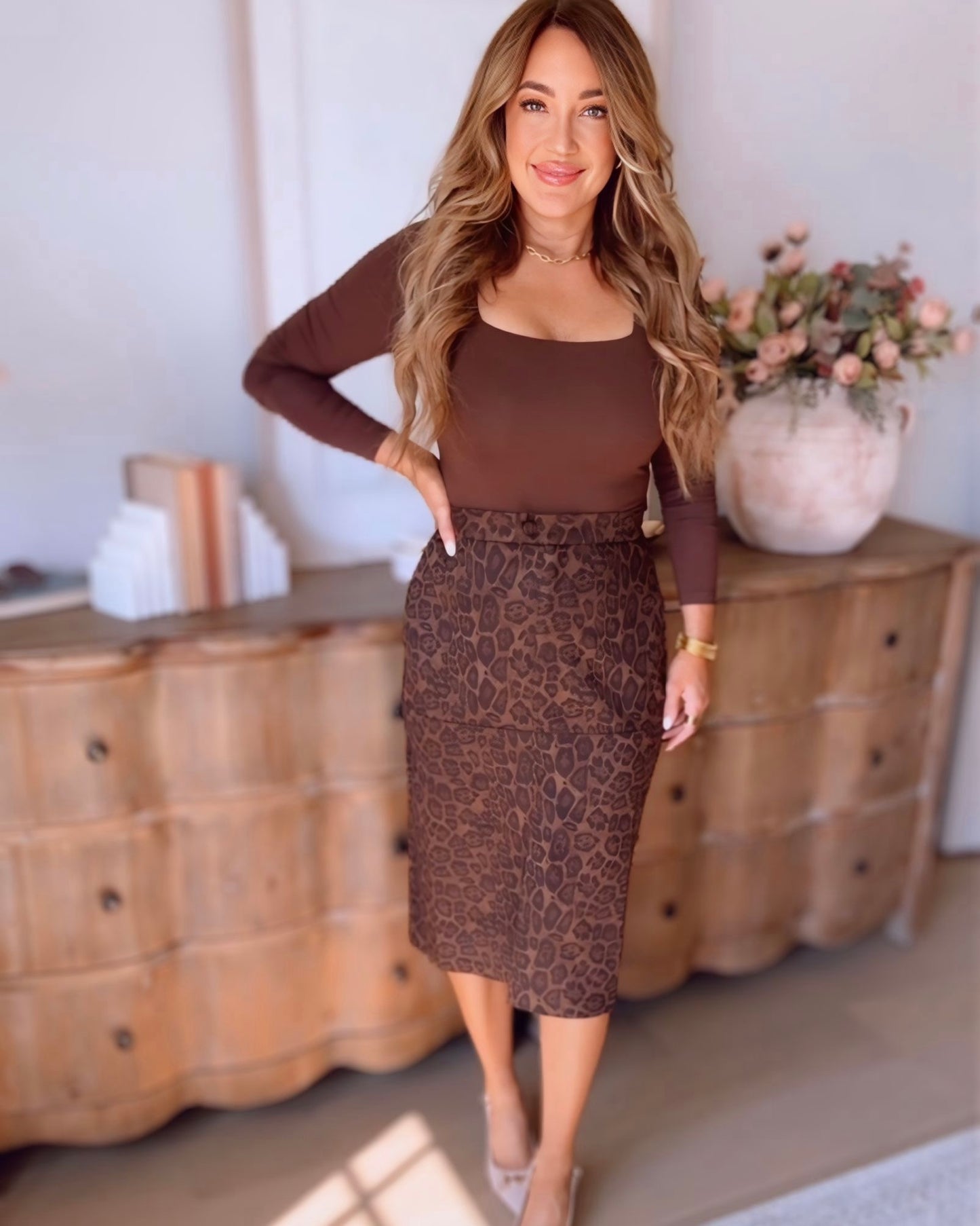 Get Wild Suede Midi Skirt