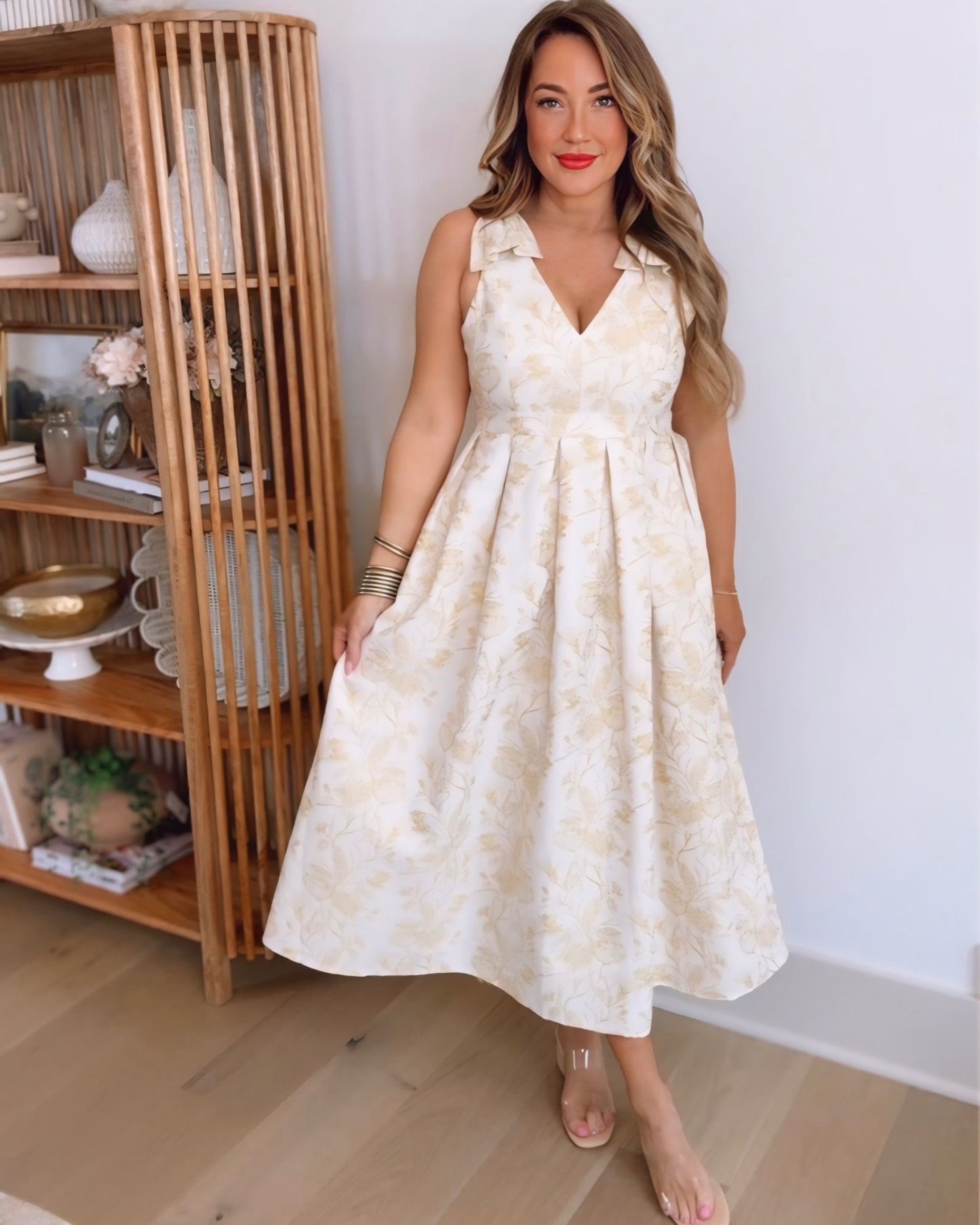 August Jacquard Midi Dress