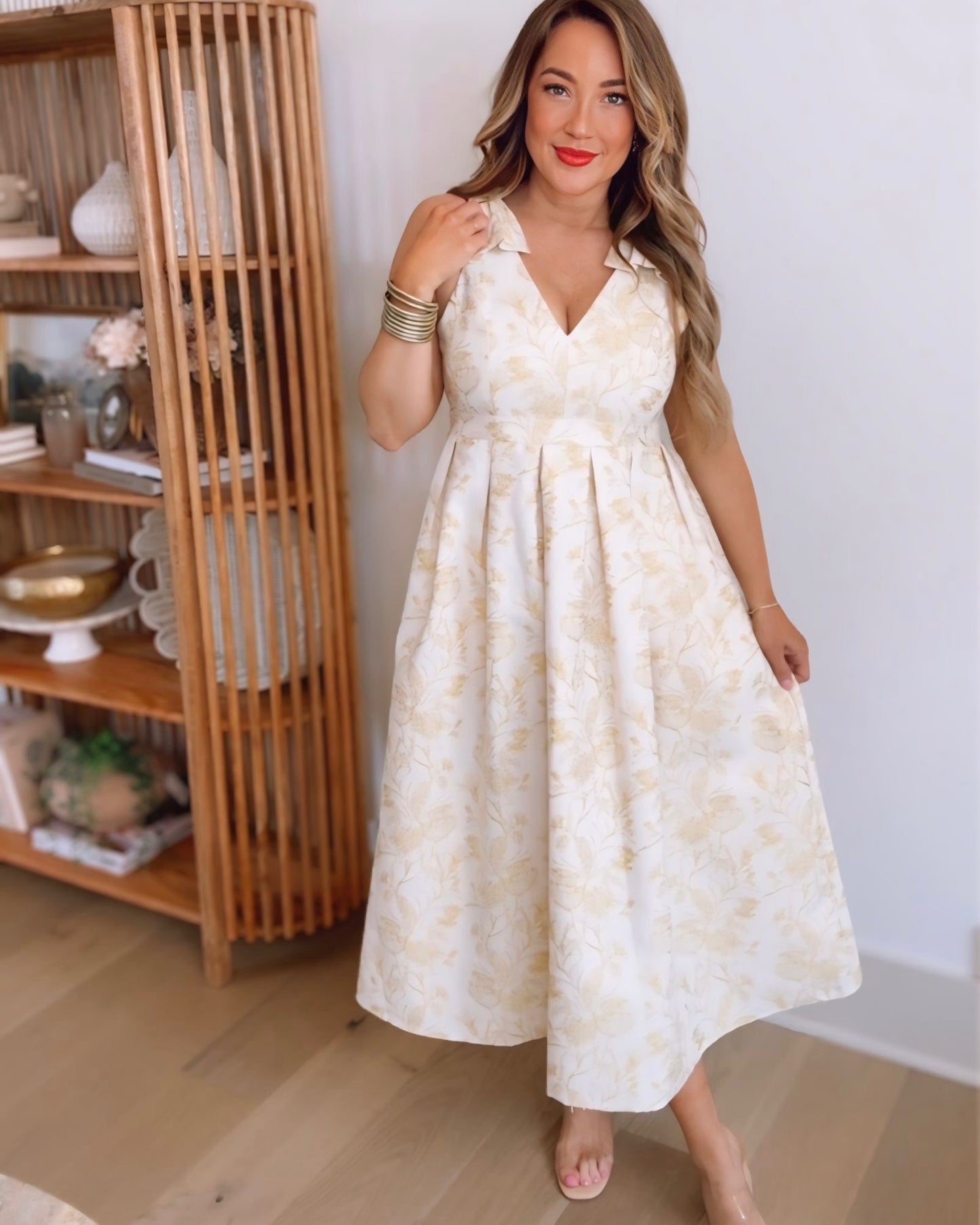 August Jacquard Midi Dress