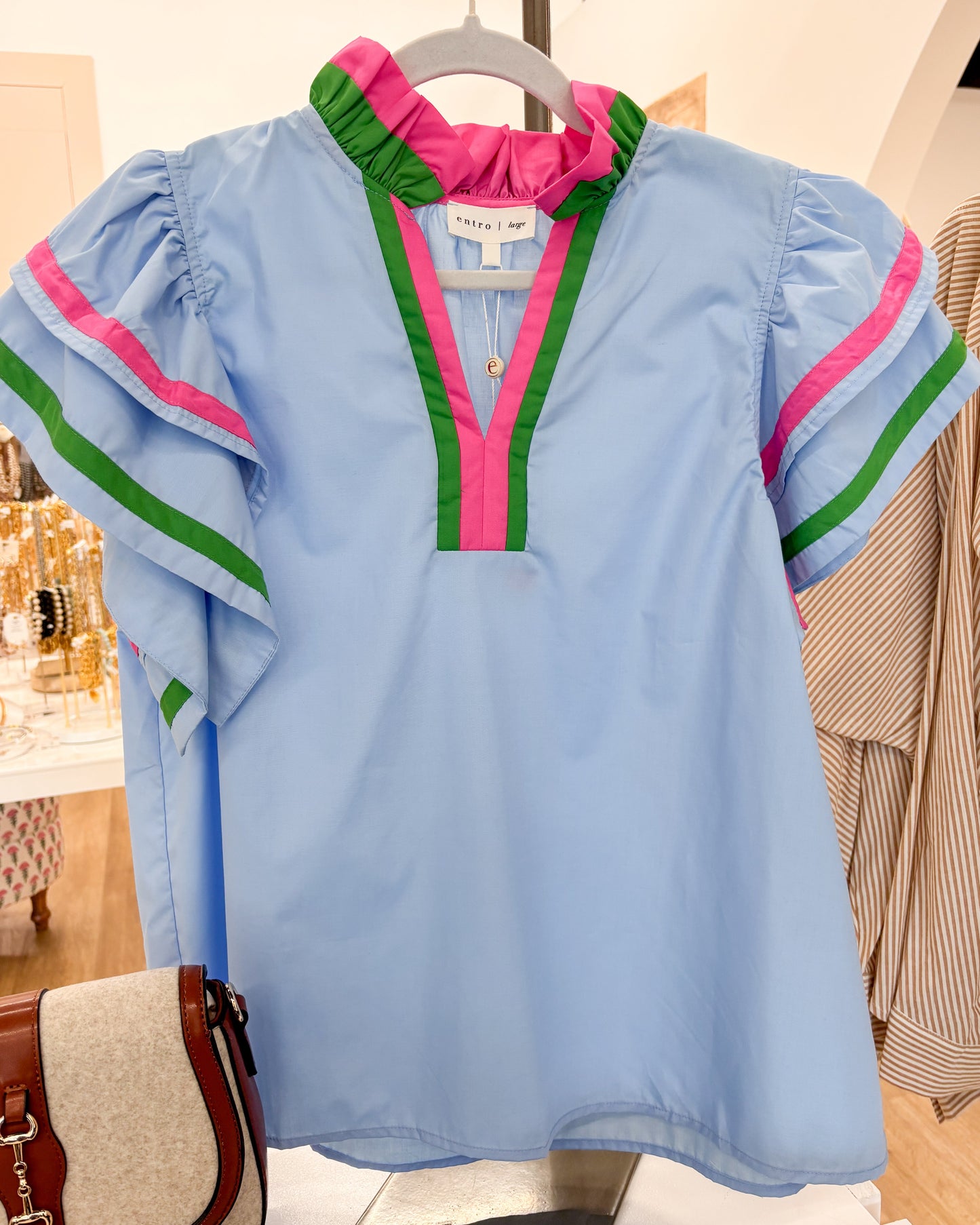 Smiles And Sorbet Flutter Sleeve Top