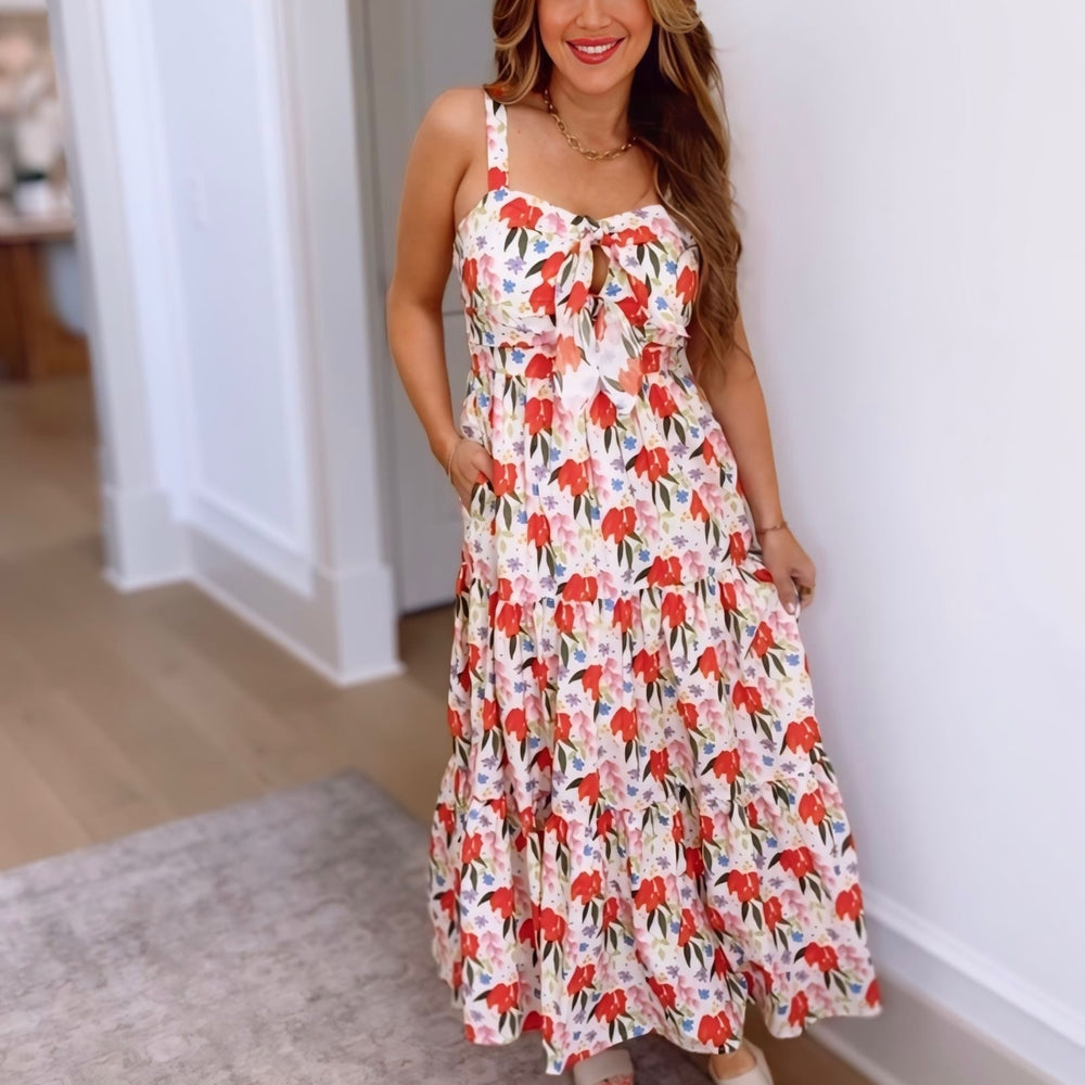 Maeve Tie Front Maxi Dress