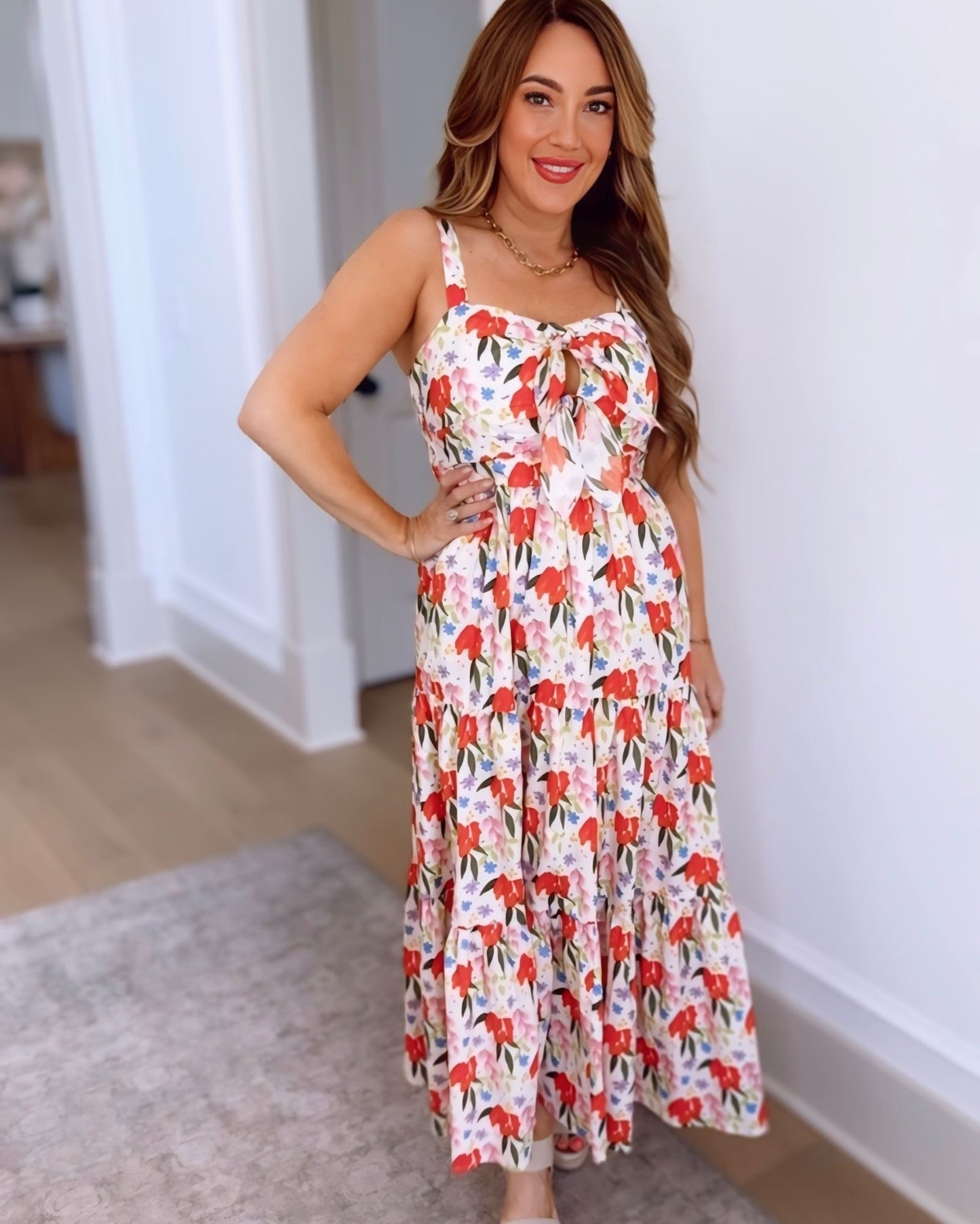 Maeve Tie Front Maxi Dress