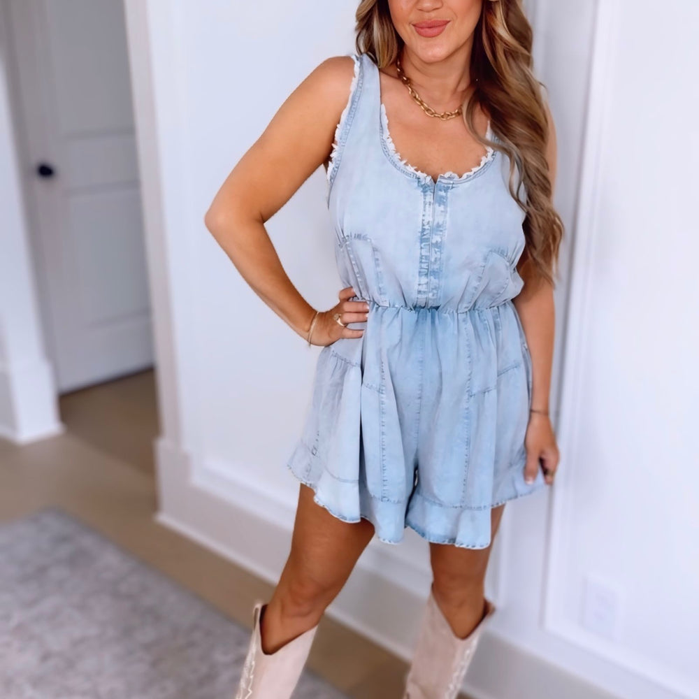 The Perfect Day Chambray Romper- 2 Colors