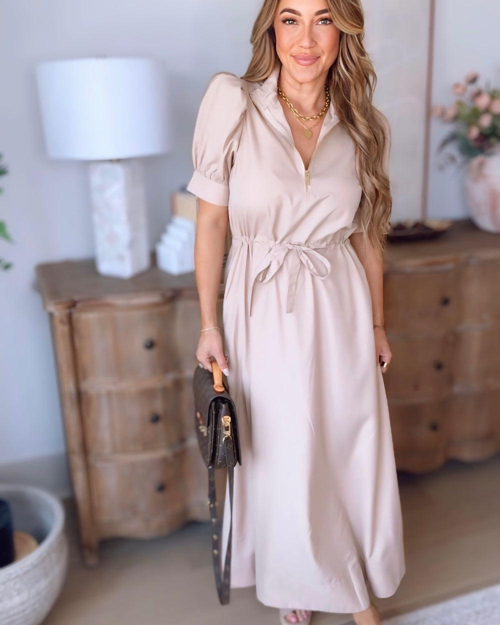 Lainey Taupe Maxi Dress