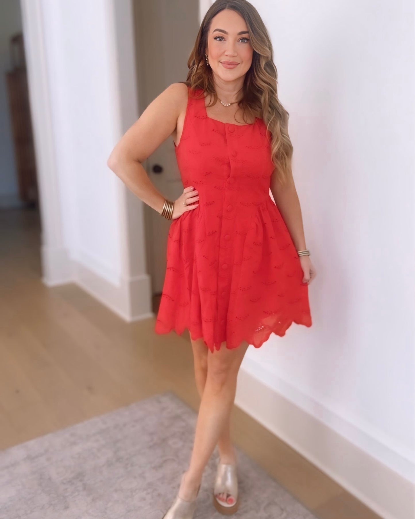 Fresh Daydream Eyelet Embroidered Dress