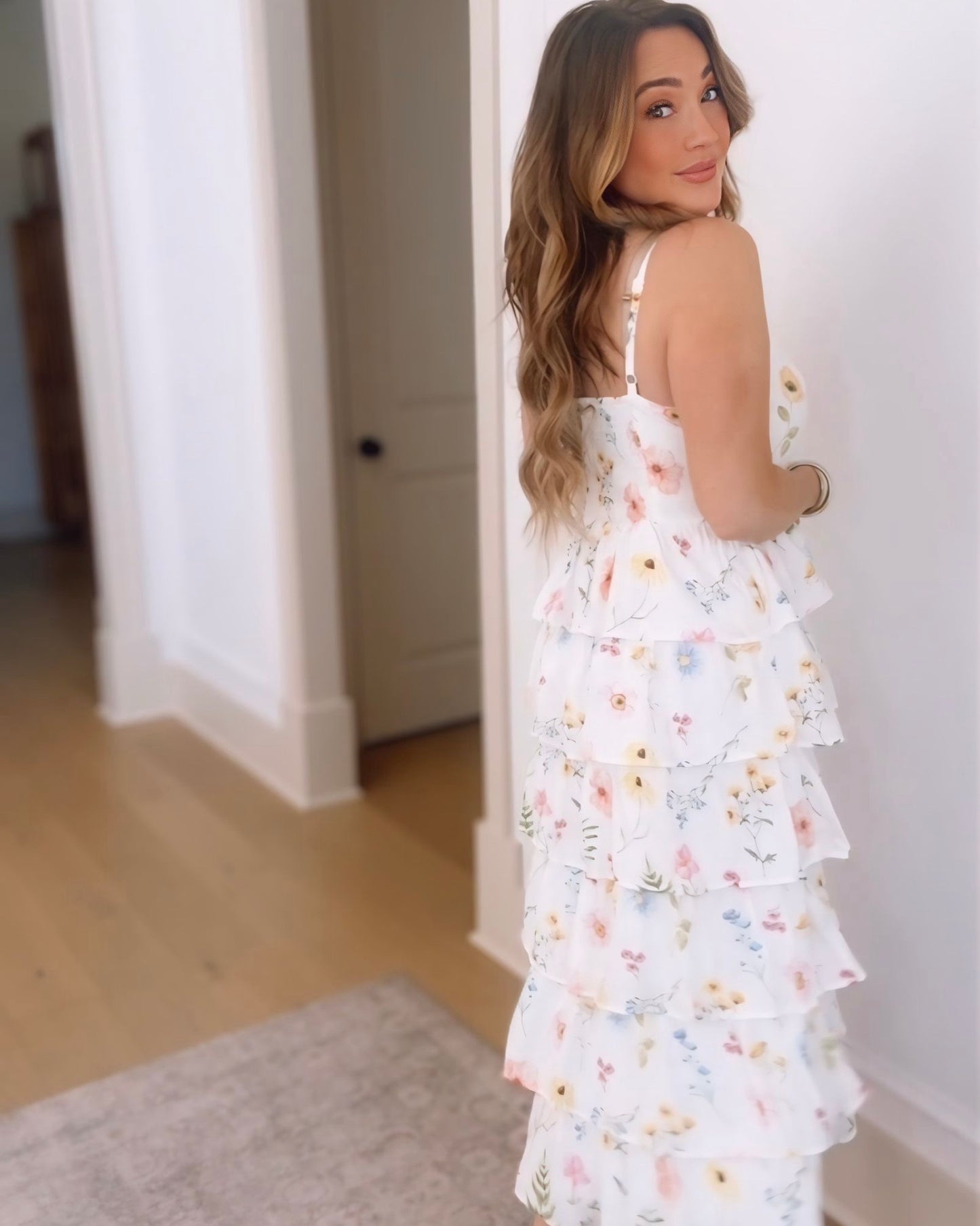 Freya Floral Tiered Midi Dress