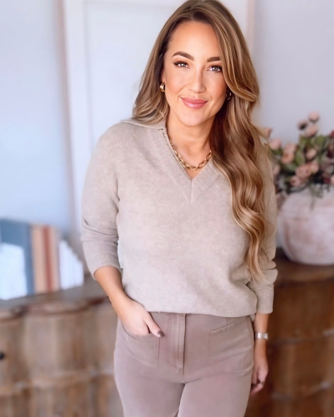 Pippa Collared Knit Sweater