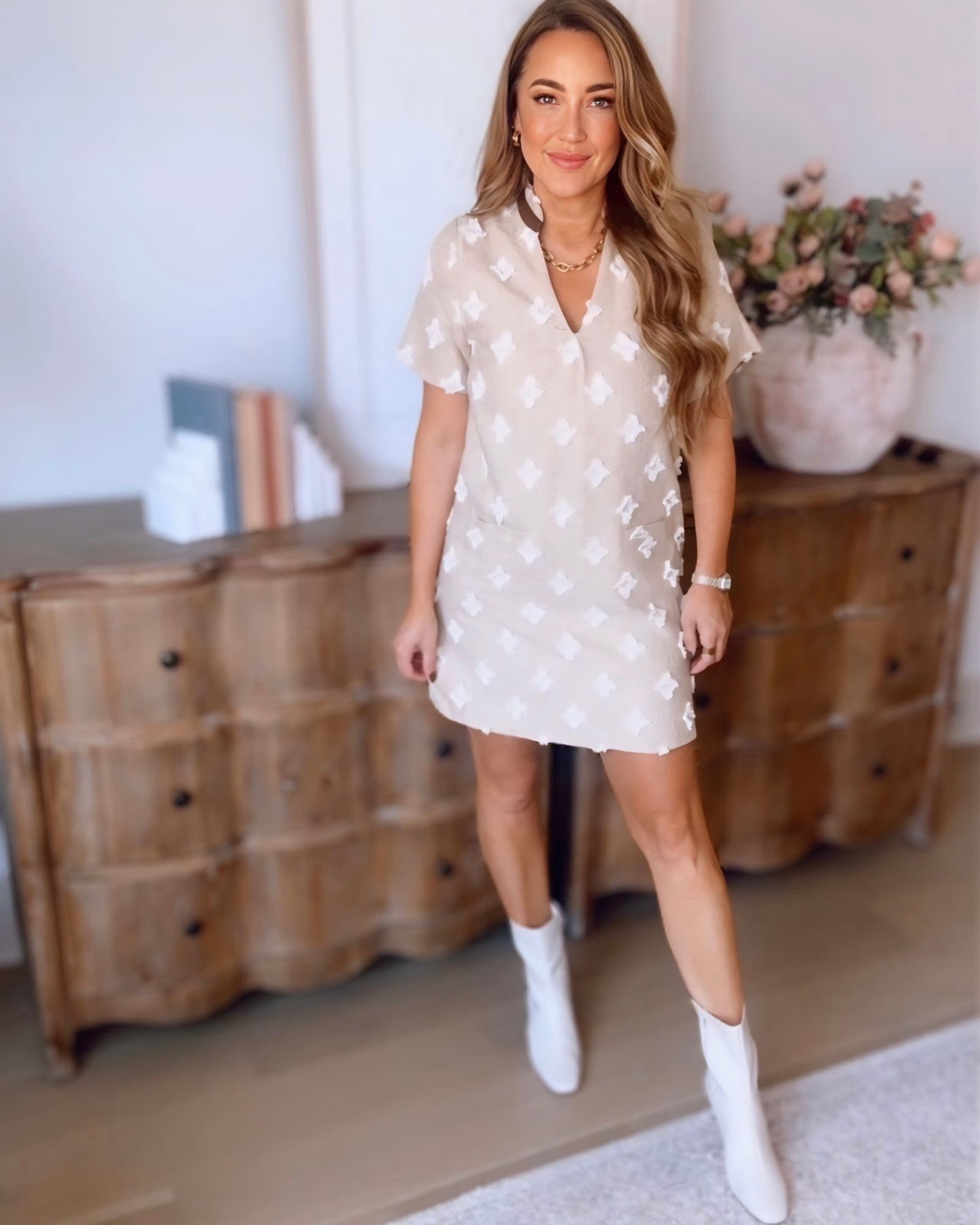 Dallas Short Sleeve Detailed Dress