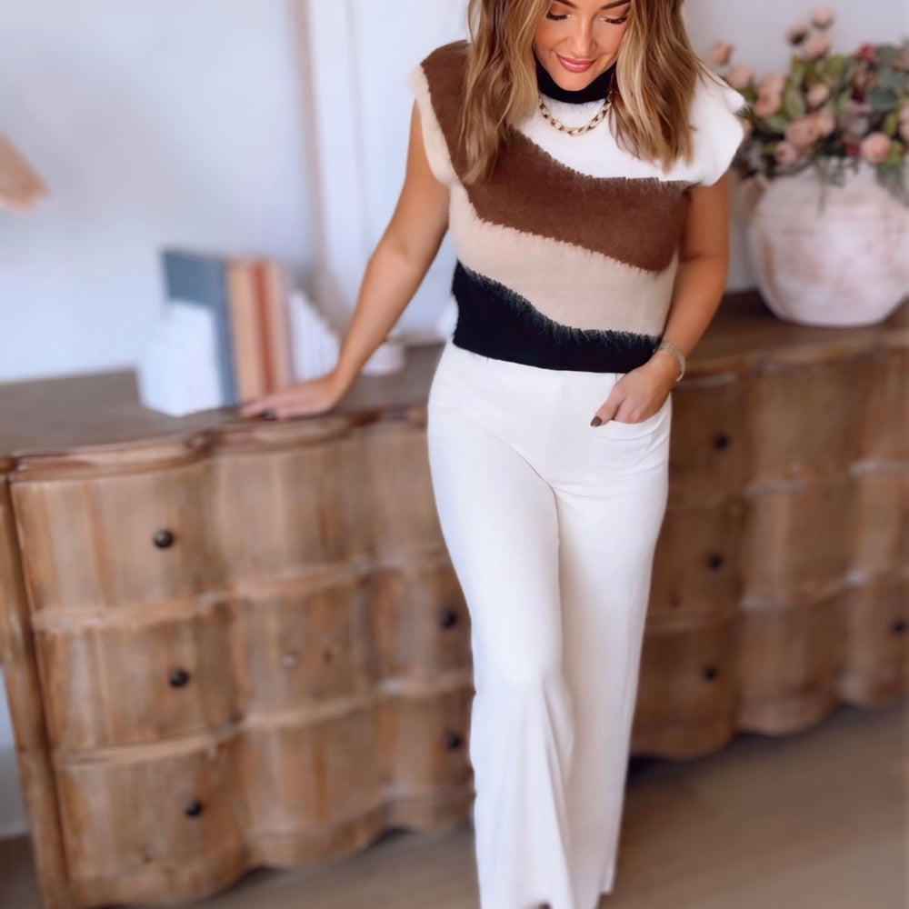 Elton Fuzzy Sleeveless Sweater