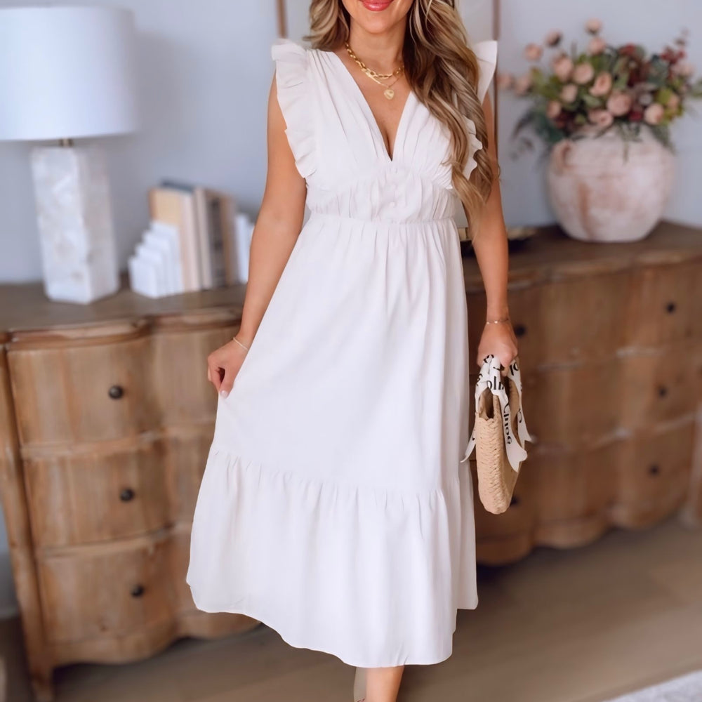 Ruby Striped Ruffle Sleeve Maxi